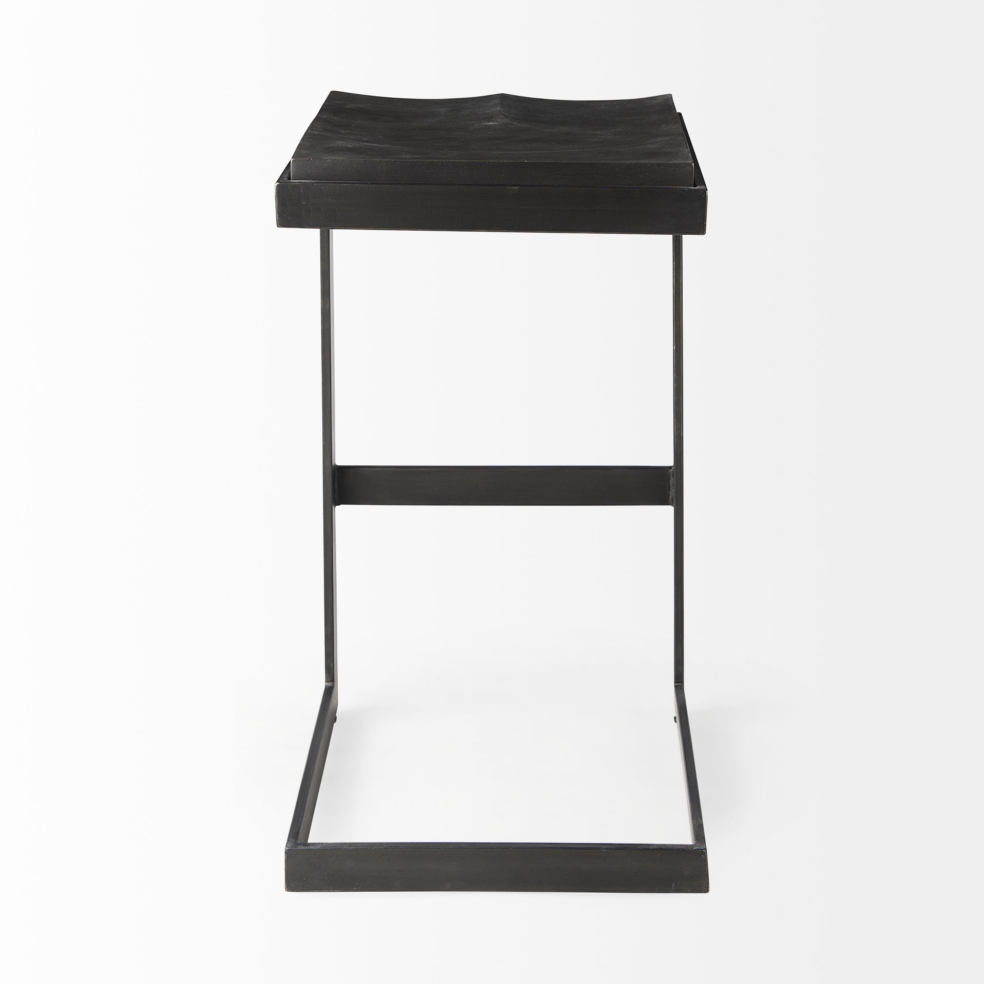 Kiran Wood with Metal Base C-Shape Bar Stool
