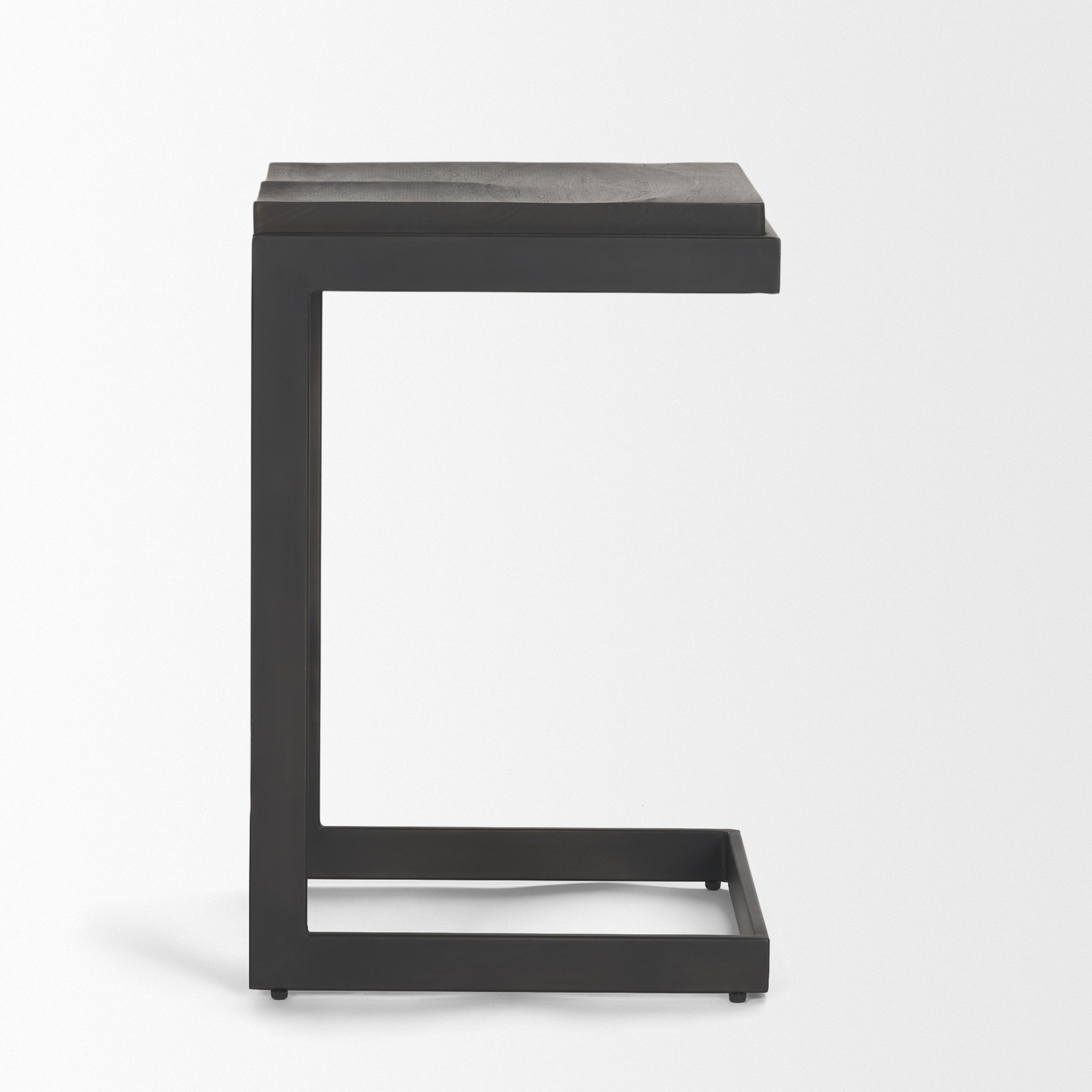 Kiran Wood with Metal Base C-Shape Counter Stool