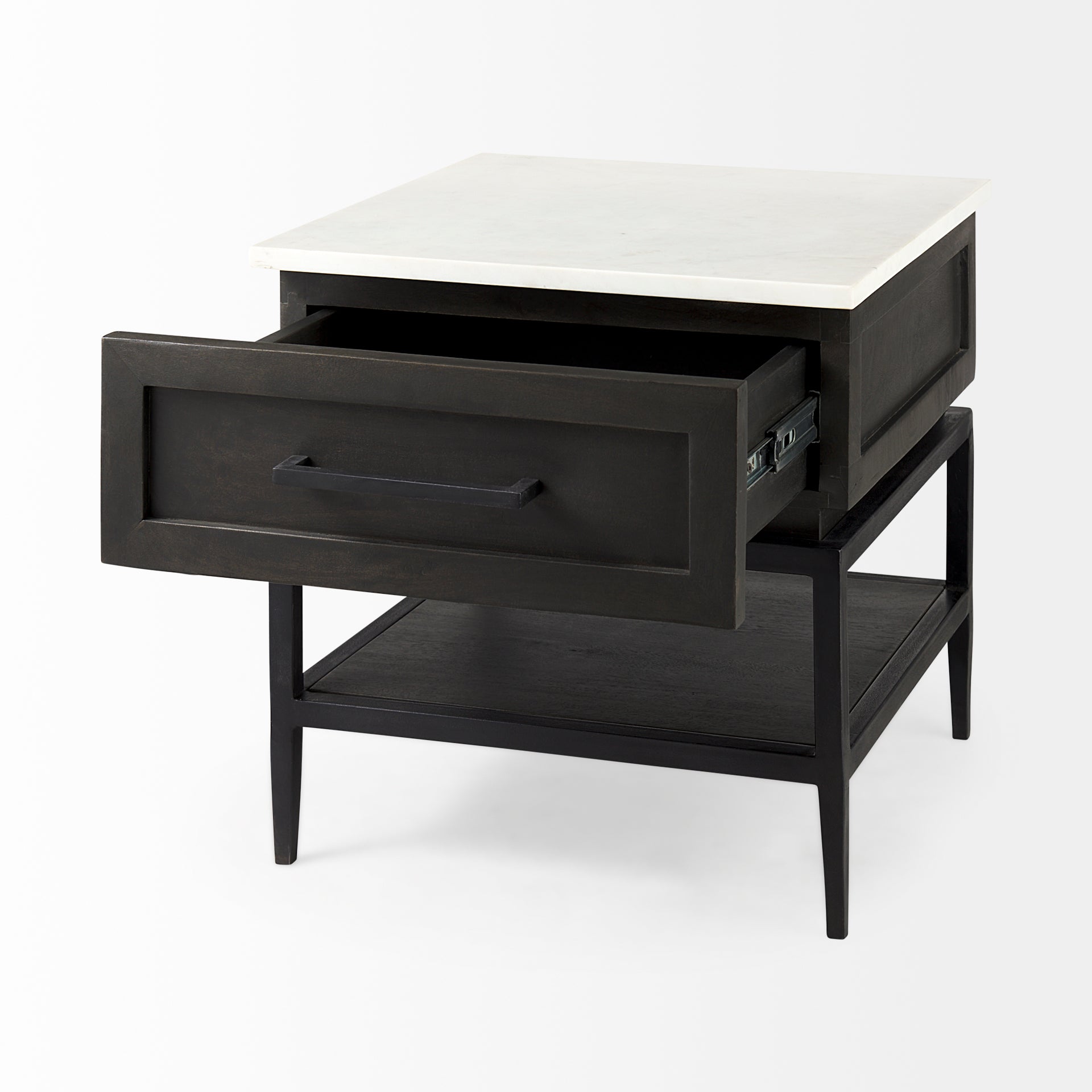 Divina Black-Brown Wood with White Marble Top and Black Metal Base 1-Drawer Side Table Side & End Tables Mercana , Black Friday Sale Mercana Furniture Sale, Old Bones Co, Mid Century Furniture Sale, Four Hands Furniture, Black Friday Sale Divina Black-Brown Wood with White Marble Top and Black Metal Base 1-Drawer Side Table,Gus Sale, Perigold Divina Black-Brown Wood with White Marble Top and Black Metal Base 1-Drawer Side Table Side & End Tables Black Friday Sale , Perigold Sale Divina Black-Brown Wood with