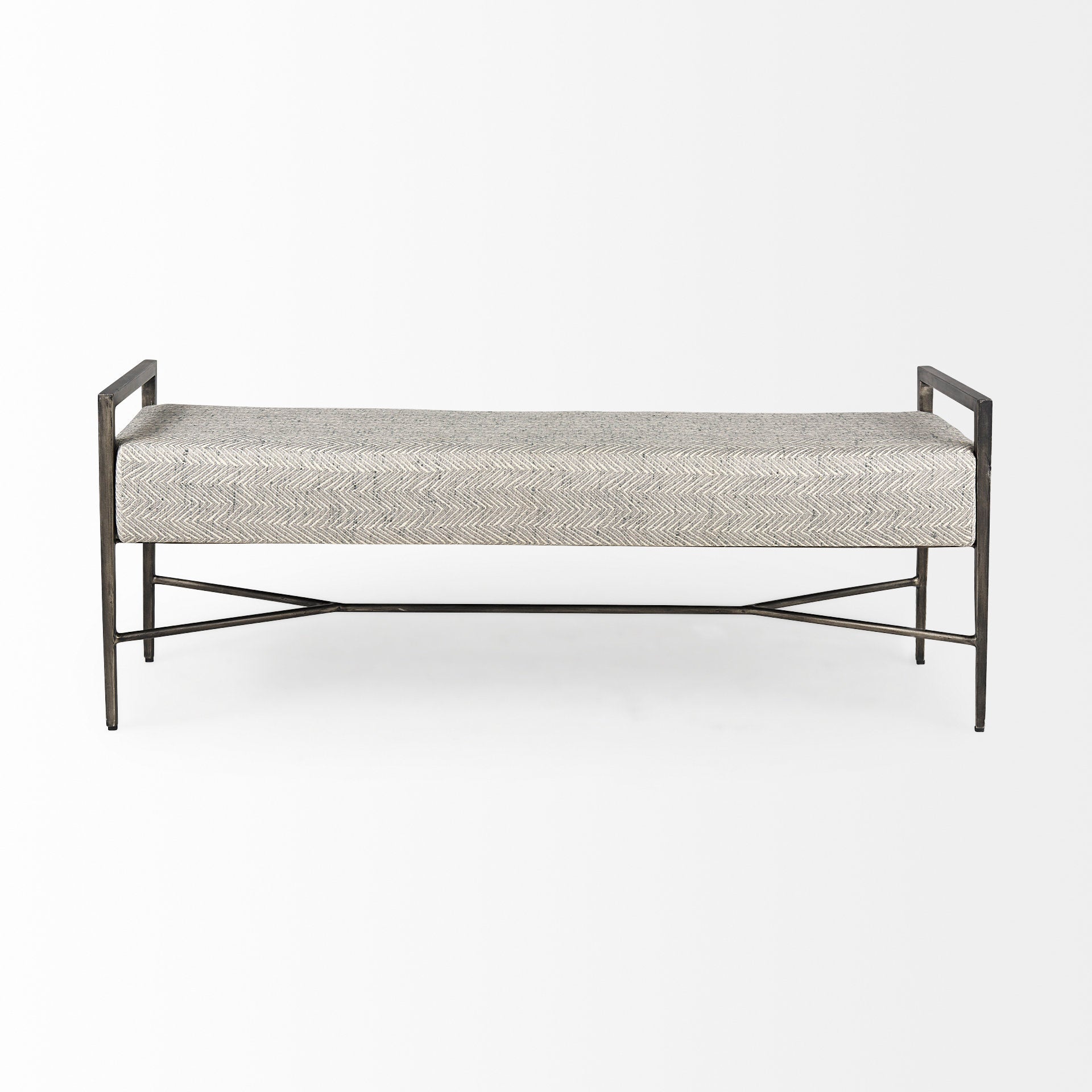 Charlotte Gray Herringbone Fabric Seat with Antique Nickel Metal Frame Bench Benches Mercana , Black Friday Sale Mercana Furniture Sale, Old Bones Co, Mid Century Furniture Sale, Four Hands Furniture, Black Friday Sale Charlotte Gray Herringbone Fabric Seat with Antique Nickel Metal Frame Bench,Gus Sale, Perigold Charlotte Gray Herringbone Fabric Seat with Antique Nickel Metal Frame Bench Benches Black Friday Sale , Perigold Sale Charlotte Gray Herringbone Fabric Seat with Antique Nickel Metal Frame Bench,C