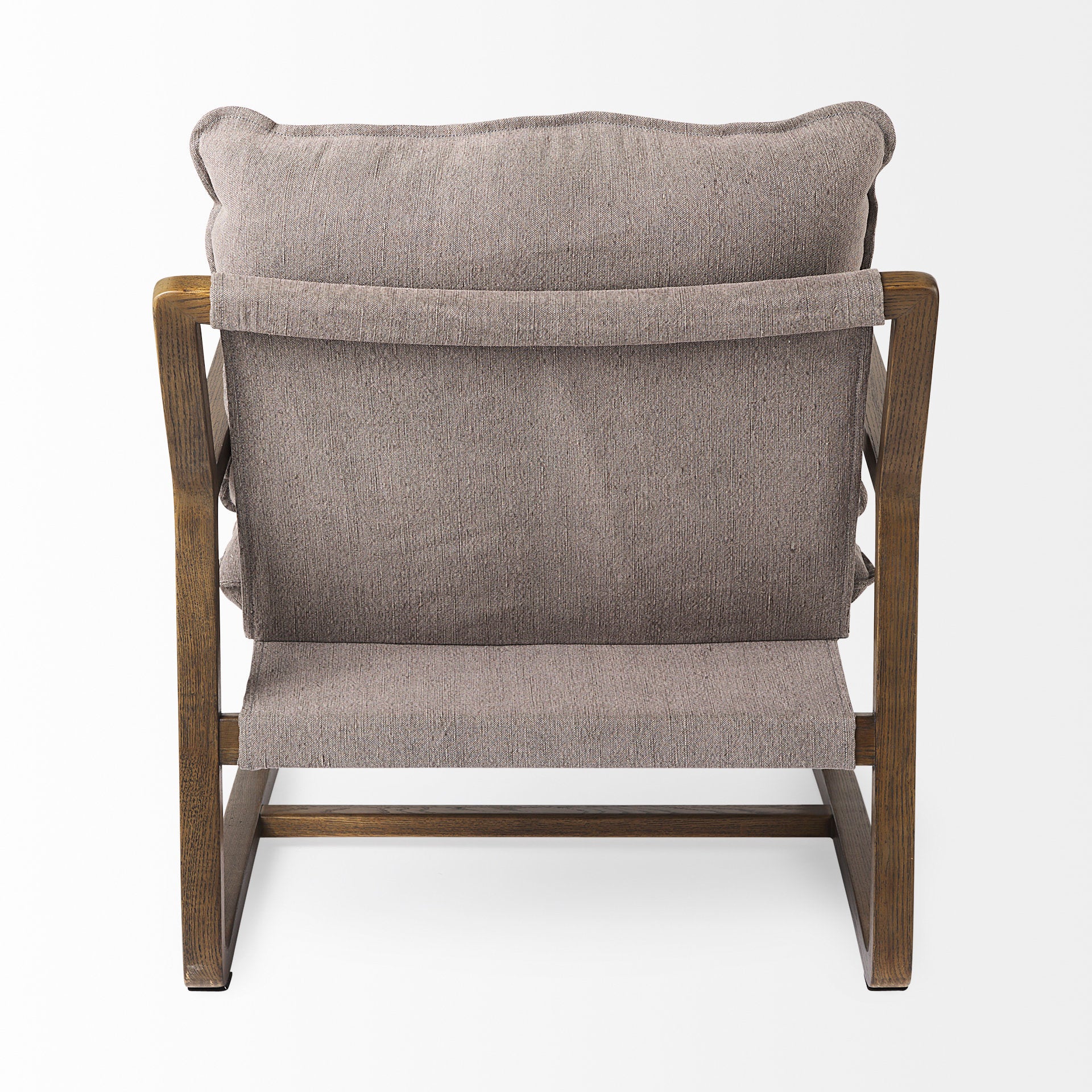 Brayden Dark Brown Wood with Gray Fabric Seat Accent Chair
