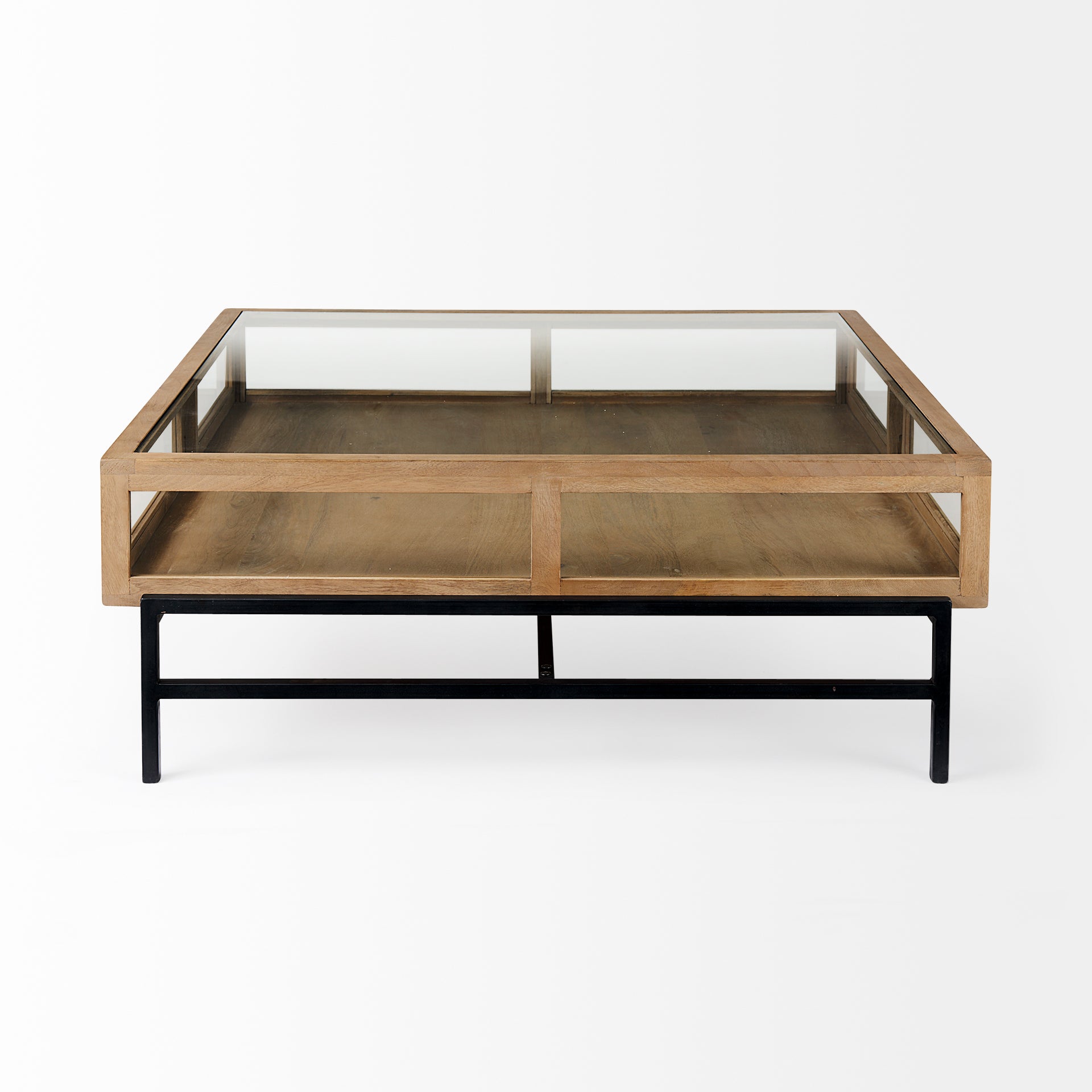 Arelius Square Glass-Top Wood with Black Metal Base Display Coffee Table Coffee Tables Mercana , Black Friday Sale Mercana Furniture Sale, Old Bones Co, Mid Century Furniture Sale, Four Hands Furniture, Black Friday Sale Arelius Square Glass-Top Wood with Black Metal Base Display Coffee Table,Gus Sale, Perigold Arelius Square Glass-Top Wood with Black Metal Base Display Coffee Table Coffee Tables Black Friday Sale , Perigold Sale Arelius Square Glass-Top Wood with Black Metal Base Display Coffee Table,Areli