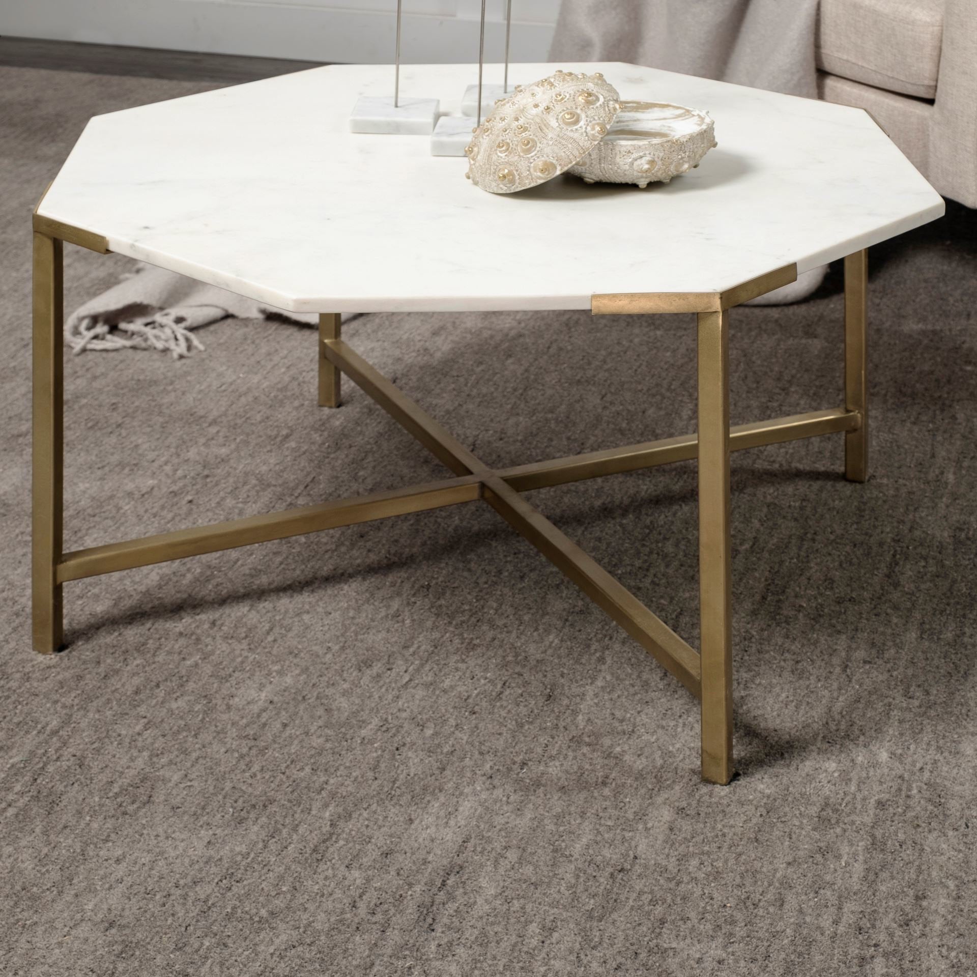 Vincent Octagonal White Marble Tabletop with Gold Metal Base Coffee Table Coffee Tables Mercana , Black Friday Sale Mercana Furniture Sale, Old Bones Co, Mid Century Furniture Sale, Four Hands Furniture, Black Friday Sale Vincent Octagonal White Marble Tabletop with Gold Metal Base Coffee Table,Gus Sale, Perigold Vincent Octagonal White Marble Tabletop with Gold Metal Base Coffee Table Coffee Tables Black Friday Sale , Perigold Sale Vincent Octagonal White Marble Tabletop with Gold Metal Base Coffee Table,V