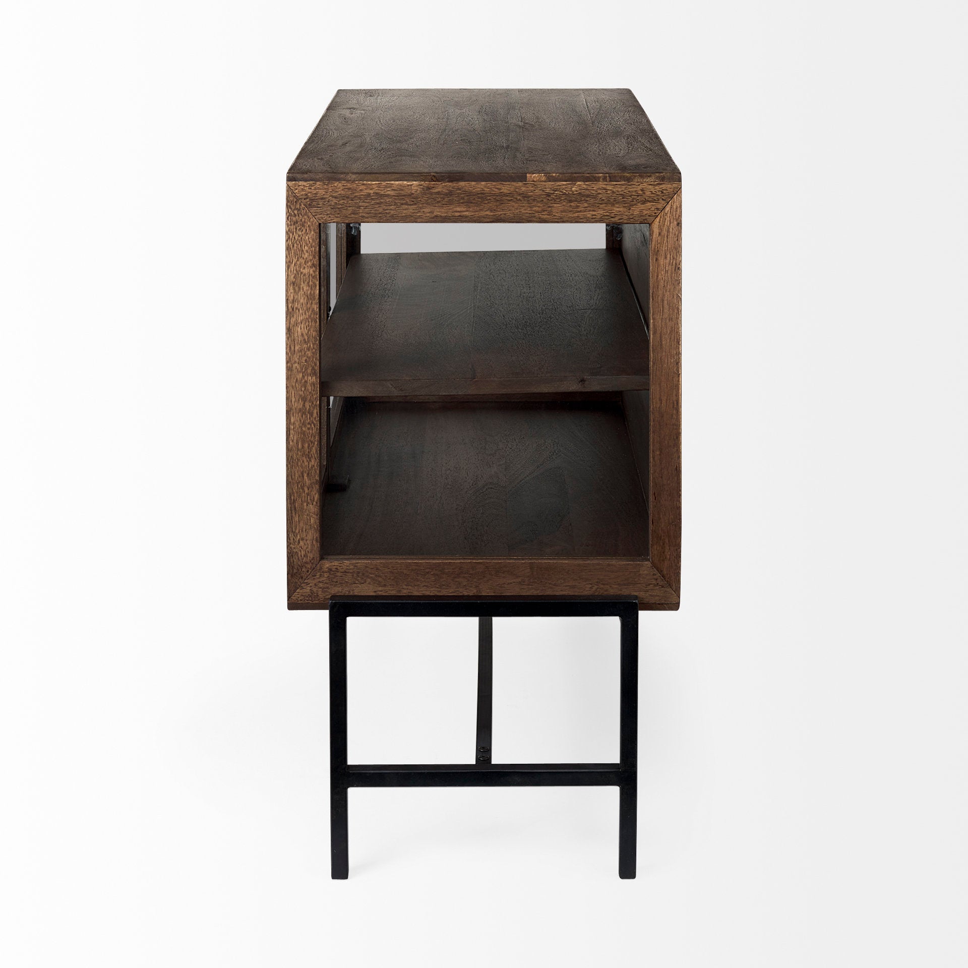 Arelius Glass 2-Door Accent Cabinet