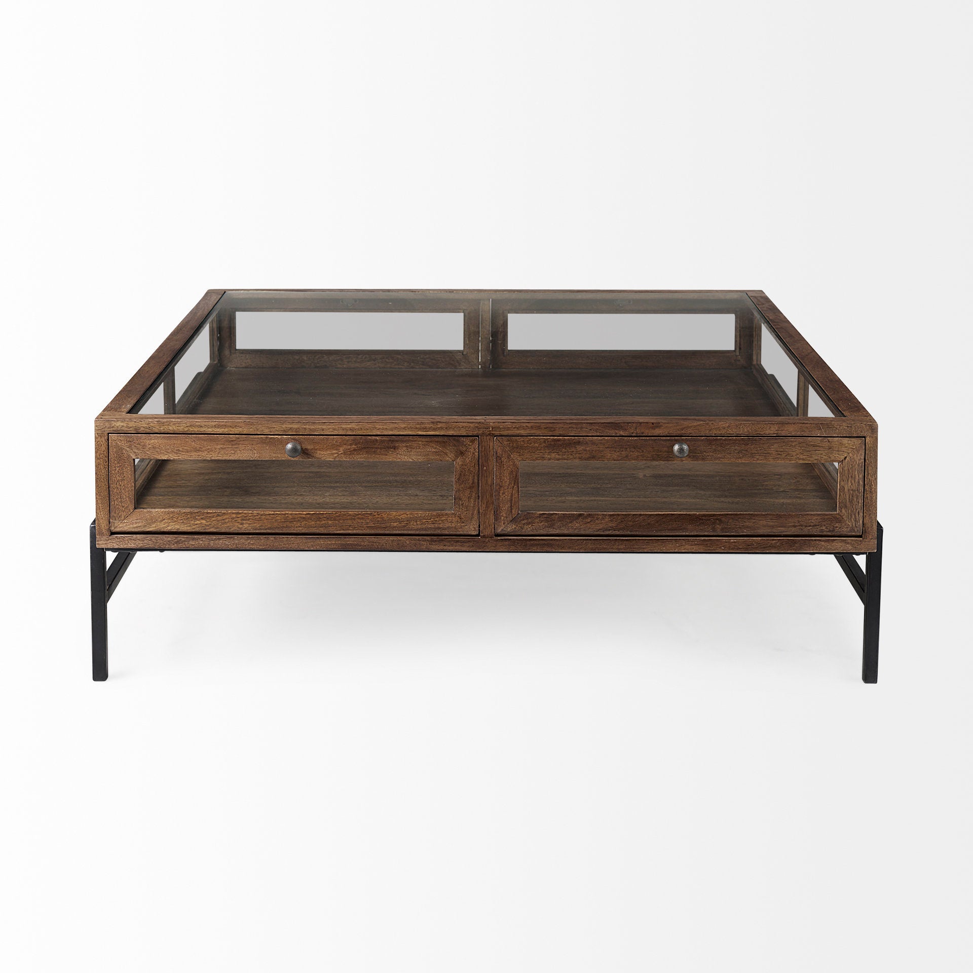 Arelius Square Glass-Top Wood with Black Metal Base Display Coffee Table Coffee Tables Mercana , Black Friday Sale Mercana Furniture Sale, Old Bones Co, Mid Century Furniture Sale, Four Hands Furniture, Black Friday Sale Arelius Square Glass-Top Wood with Black Metal Base Display Coffee Table,Gus Sale, Perigold Arelius Square Glass-Top Wood with Black Metal Base Display Coffee Table Coffee Tables Black Friday Sale , Perigold Sale Arelius Square Glass-Top Wood with Black Metal Base Display Coffee Table,Areli