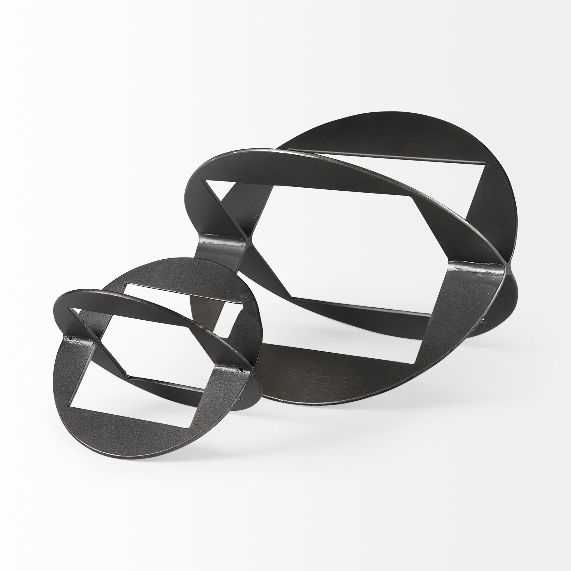 Cusco Black Iron Small Gunmetal Geometric Decorative Object