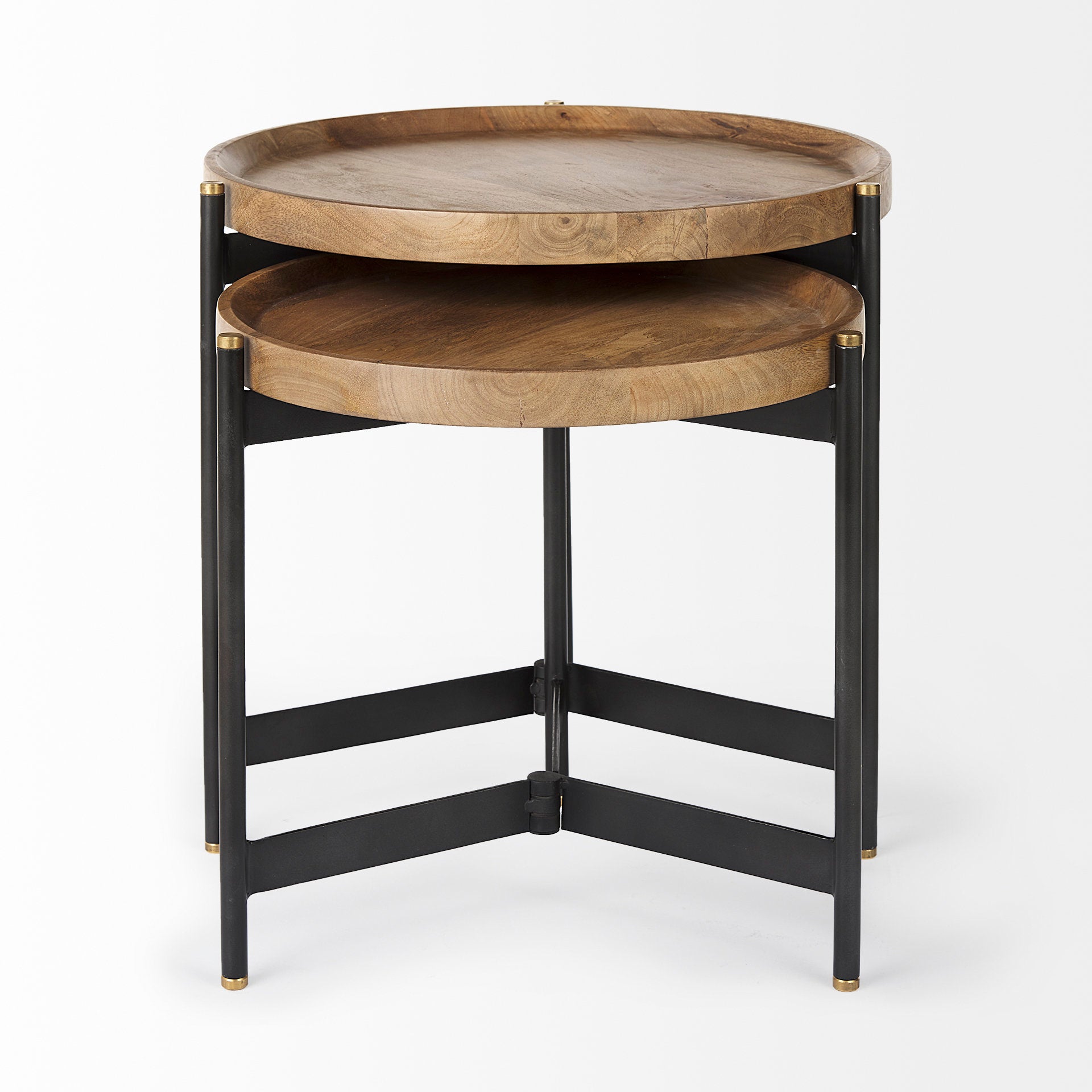 Marquisa Light Brown Wood with Black Metal Base Nesting Side Tables - Set of 2 Side & End Tables Mercana , Black Friday Sale Mercana Furniture Sale, Old Bones Co, Mid Century Furniture Sale, Four Hands Furniture, Black Friday Sale Marquisa Light Brown Wood with Black Metal Base Nesting Side Tables - Set of 2,Gus Sale, Perigold Marquisa Light Brown Wood with Black Metal Base Nesting Side Tables - Set of 2 Side & End Tables Black Friday Sale , Perigold Sale Marquisa Light Brown Wood with Black Metal Base Nest