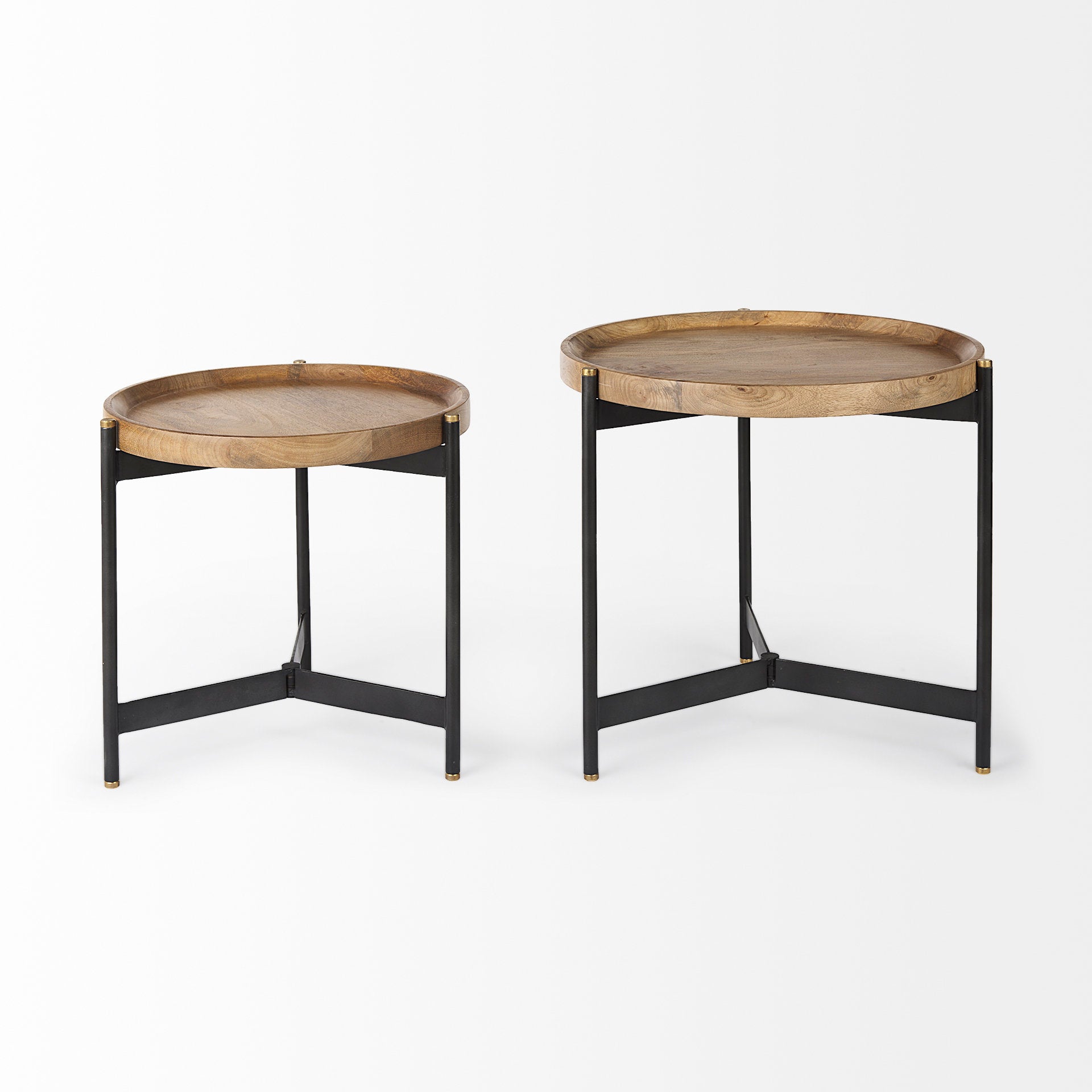 Marquisa Light Brown Wood with Black Metal Base Nesting Side Tables - Set of 2 Side & End Tables Mercana , Black Friday Sale Mercana Furniture Sale, Old Bones Co, Mid Century Furniture Sale, Four Hands Furniture, Black Friday Sale Marquisa Light Brown Wood with Black Metal Base Nesting Side Tables - Set of 2,Gus Sale, Perigold Marquisa Light Brown Wood with Black Metal Base Nesting Side Tables - Set of 2 Side & End Tables Black Friday Sale , Perigold Sale Marquisa Light Brown Wood with Black Metal Base Nest