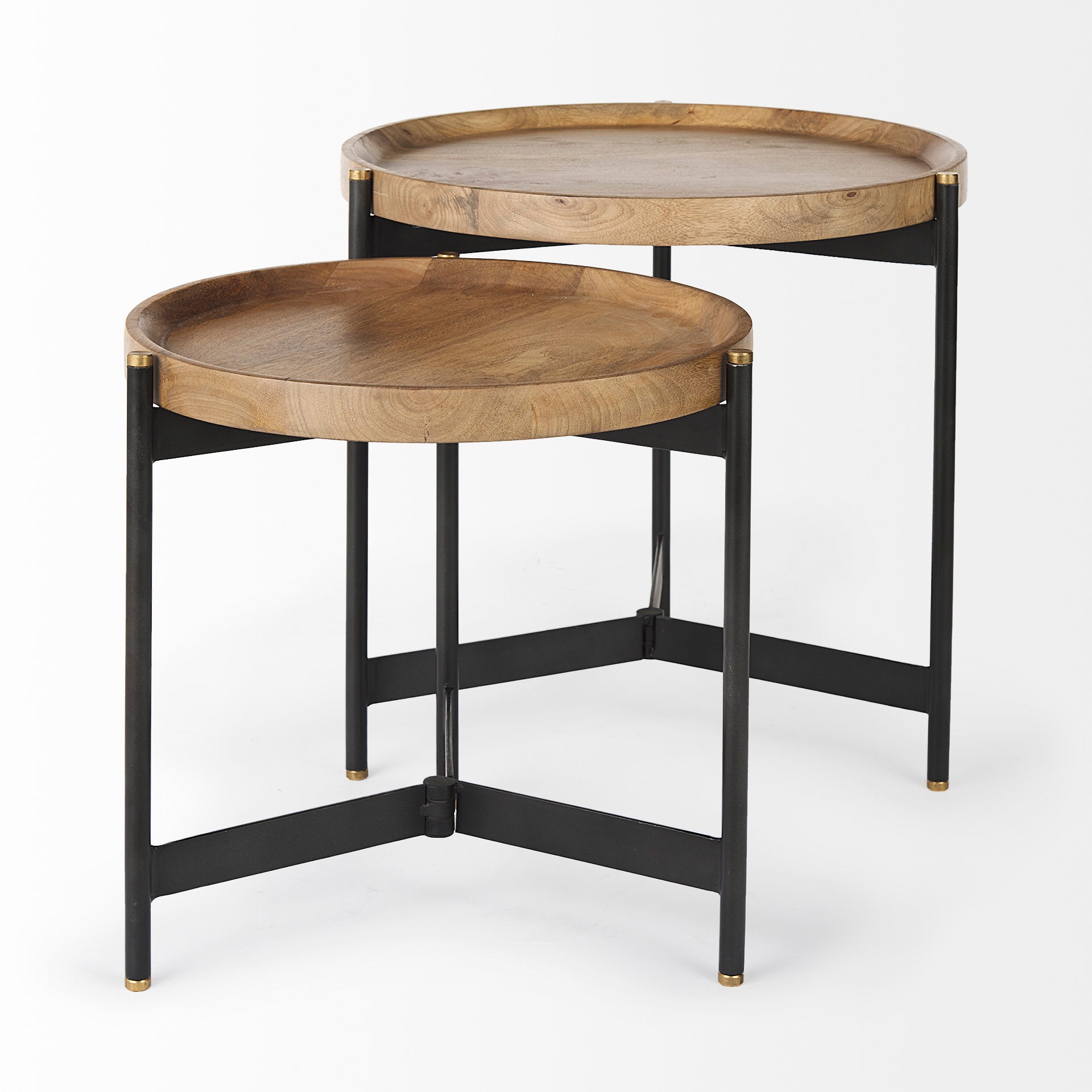 Marquisa Light Brown Wood with Black Metal Base Nesting Side Tables - Set of 2 Side & End Tables Mercana , Black Friday Sale Mercana Furniture Sale, Old Bones Co, Mid Century Furniture Sale, Four Hands Furniture, Black Friday Sale Marquisa Light Brown Wood with Black Metal Base Nesting Side Tables - Set of 2,Gus Sale, Perigold Marquisa Light Brown Wood with Black Metal Base Nesting Side Tables - Set of 2 Side & End Tables Black Friday Sale , Perigold Sale Marquisa Light Brown Wood with Black Metal Base Nest