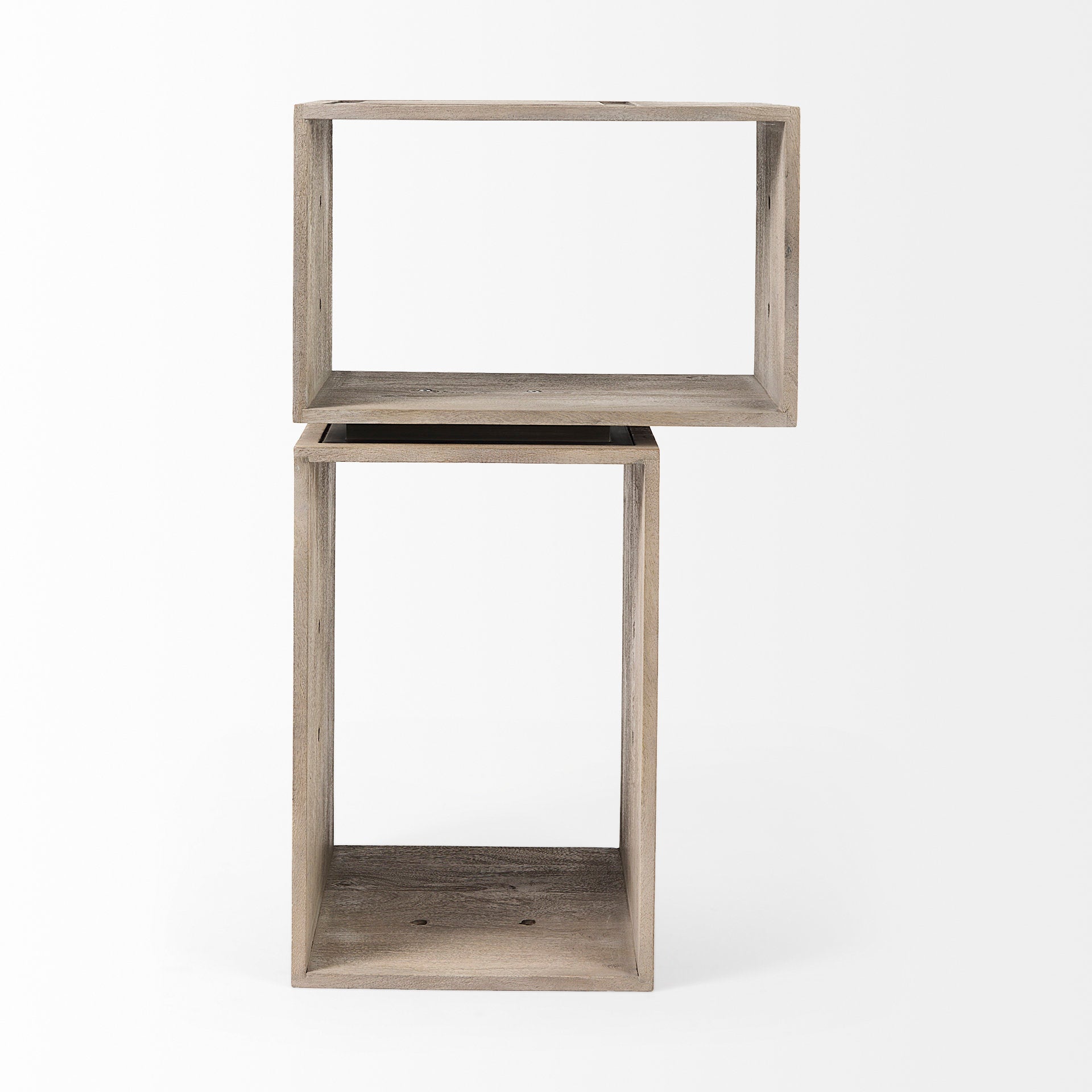 Simul Light Brown Wood Modular Shelving Unit - Set of 2