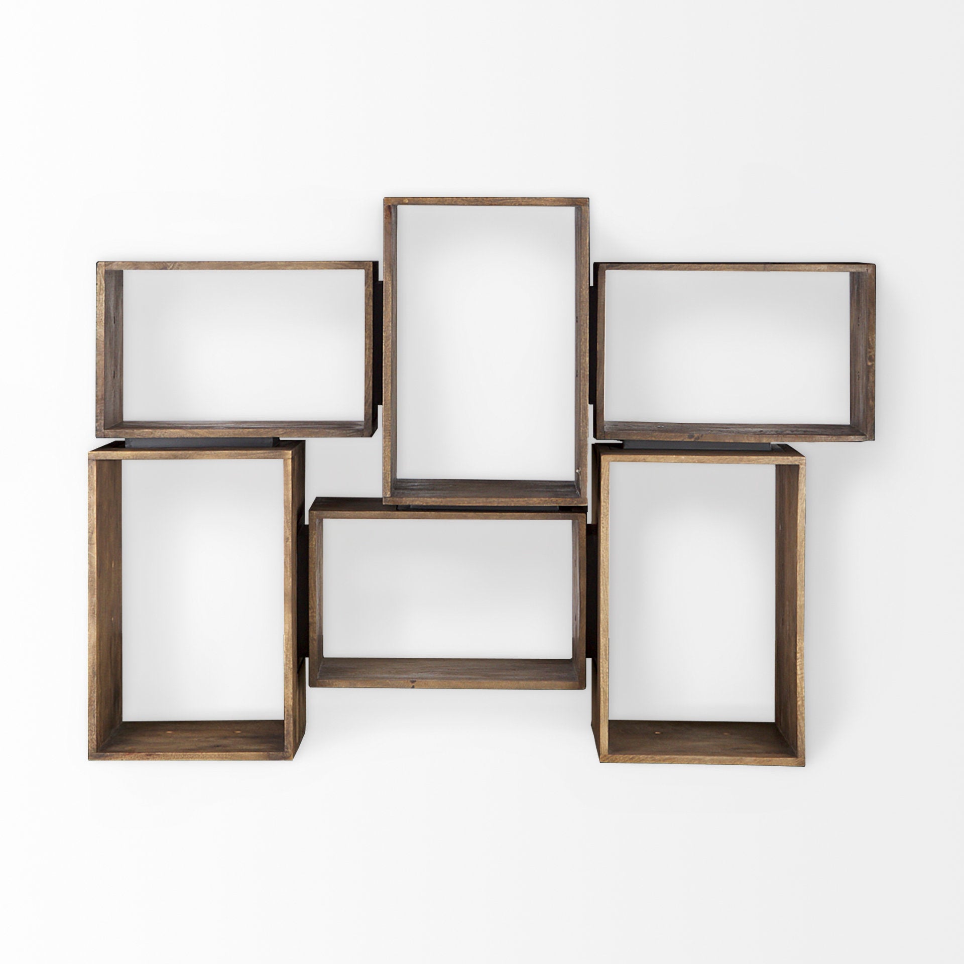 Simul Brown Wood 2 Shelves Modular Shelving Unit