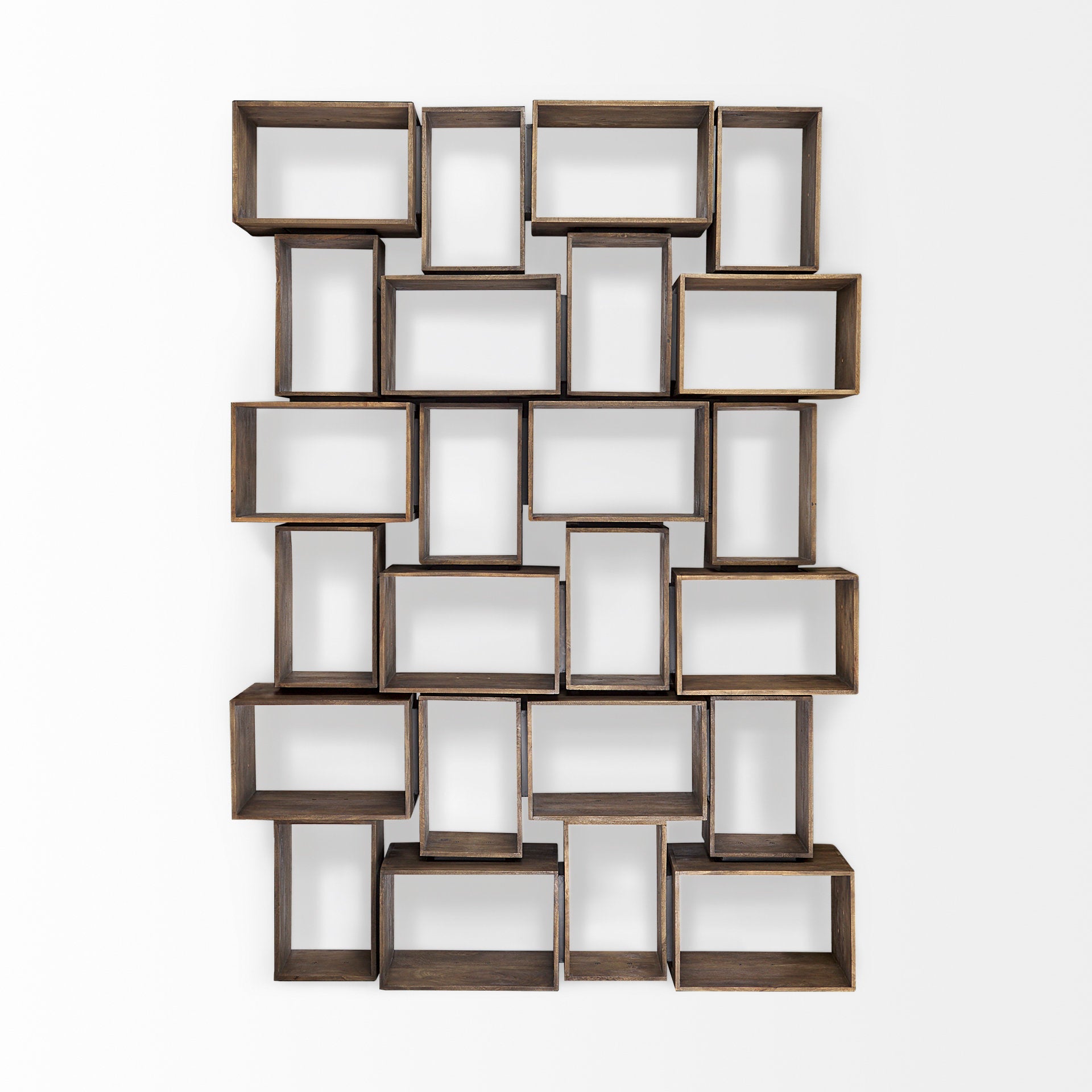 Simul Brown Wood 2 Shelves Modular Shelving Unit