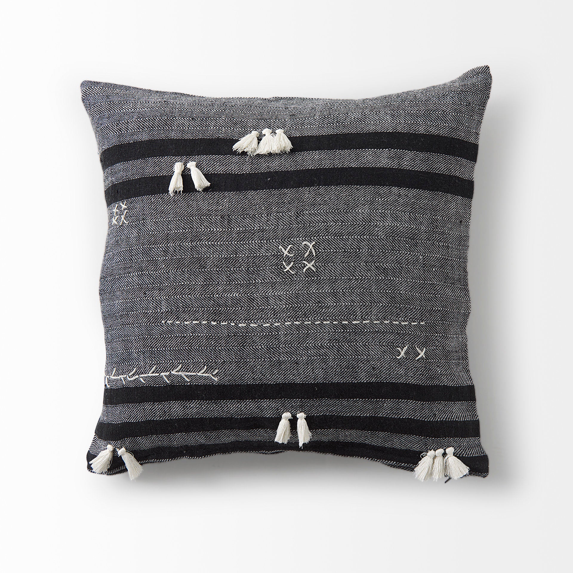Sibyl Black Fabric Striped and White Fringed Decorative Pillow Cover Accent Pillow Covers Mercana , Black Friday Sale Mercana Furniture Sale, Old Bones Co, Mid Century Furniture Sale, Four Hands Furniture, Black Friday Sale Sibyl Black Fabric Striped and White Fringed Decorative Pillow Cover,Gus Sale, Perigold Sibyl Black Fabric Striped and White Fringed Decorative Pillow Cover Accent Pillow Covers Black Friday Sale , Perigold Sale Sibyl Black Fabric Striped and White Fringed Decorative Pillow Cover,Sibyl B