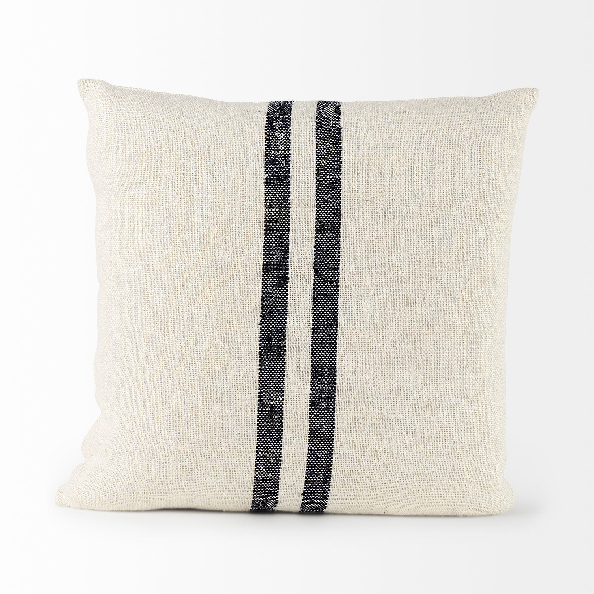 Sandra Beige With Blue Stripes Decorative Pillow Cover