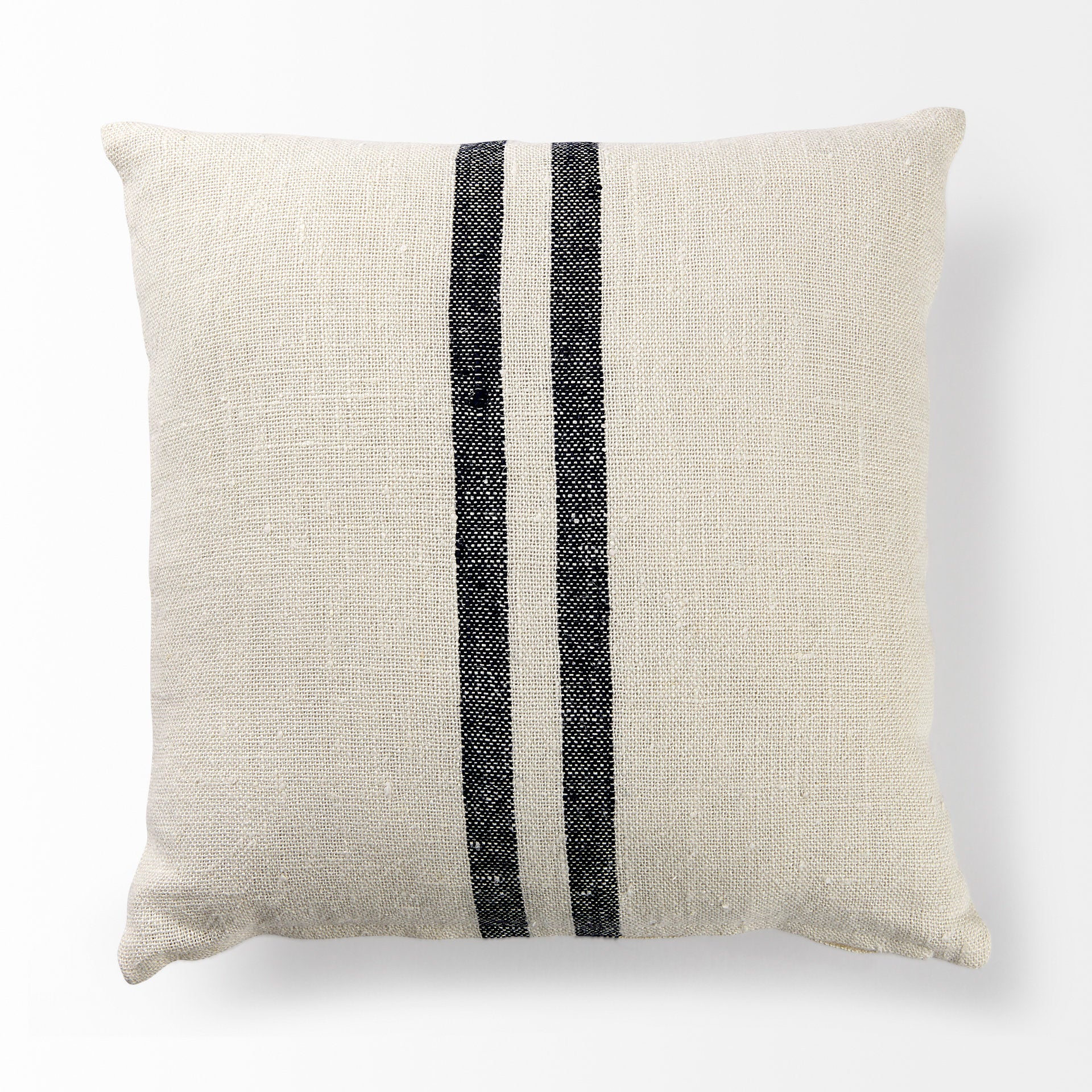 Sandra Beige With Blue Stripes Decorative Pillow Cover
