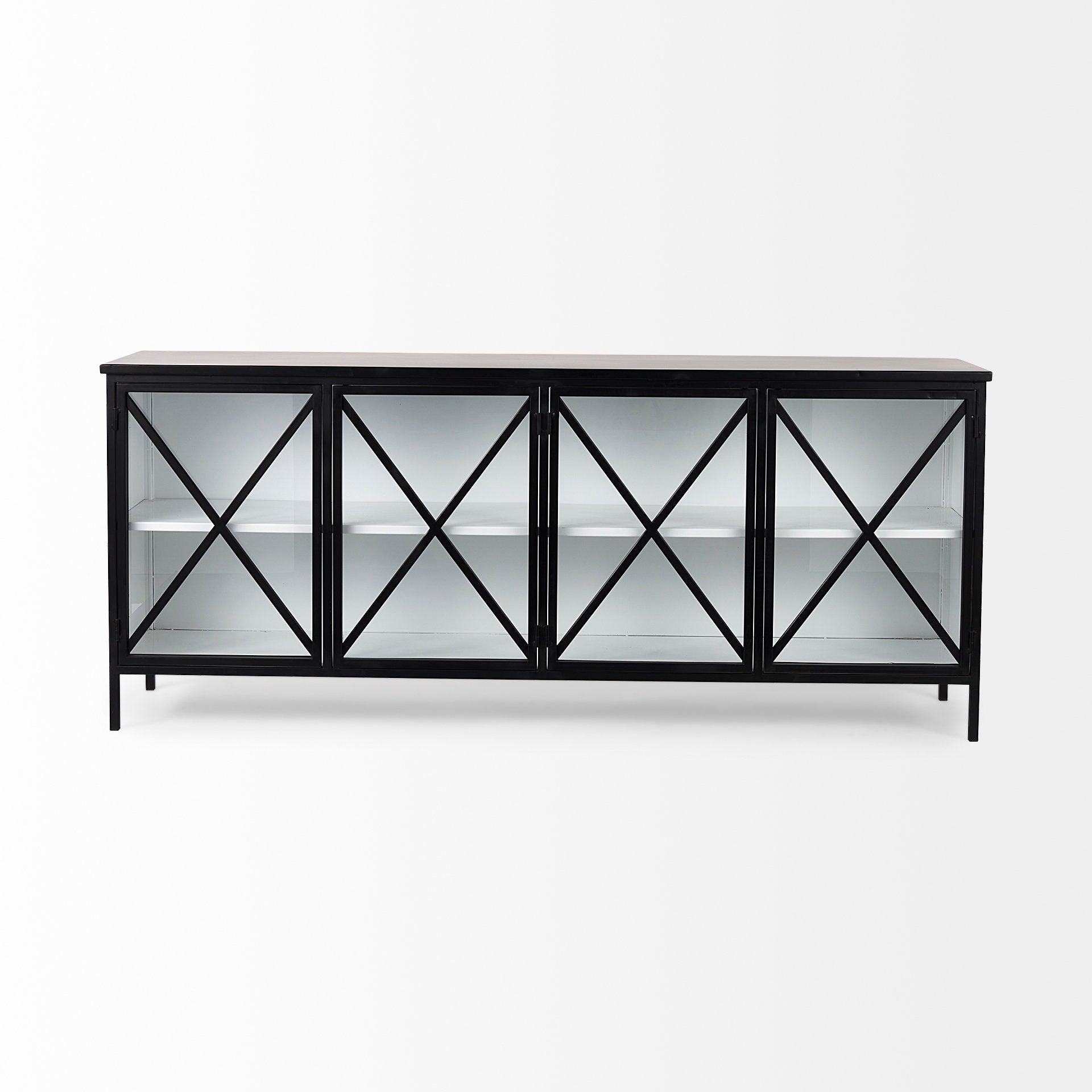 Aurelia Black and White Metal 4-Door Glass Cabinet Credenzas & Sideboards Mercana , Black Friday Sale Mercana Furniture Sale, Old Bones Co, Mid Century Furniture Sale, Four Hands Furniture, Black Friday Sale Aurelia Black and White Metal 4-Door Glass Cabinet,Gus Sale, Perigold Aurelia Black and White Metal 4-Door Glass Cabinet Credenzas & Sideboards Black Friday Sale , Perigold Sale Aurelia Black and White Metal 4-Door Glass Cabinet,Aurelia Black and White Metal 4-Door Glass Cabinet Lulu and Georgia, Burke 