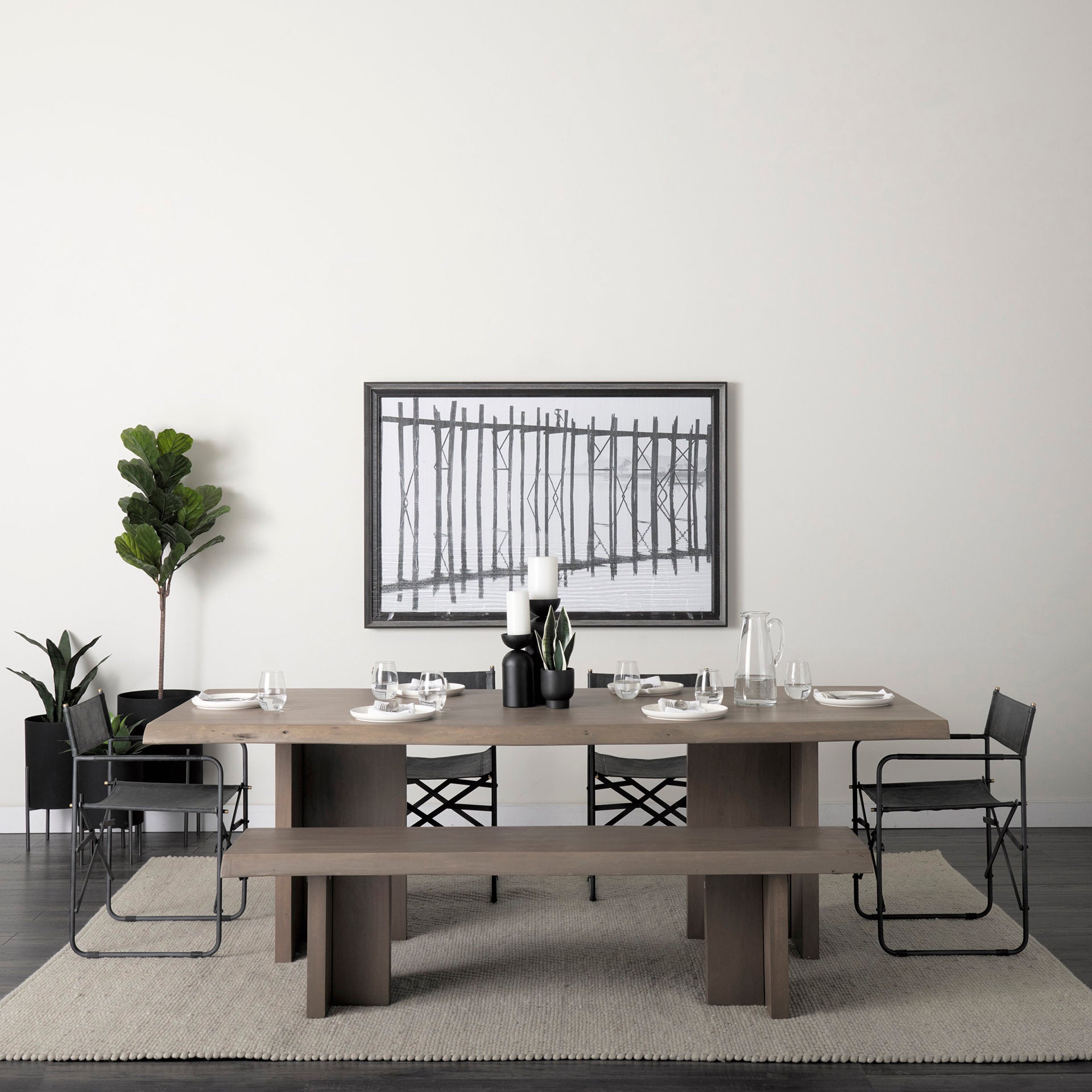 Konstantin Medium Brown Wood with Live Edge Bench
