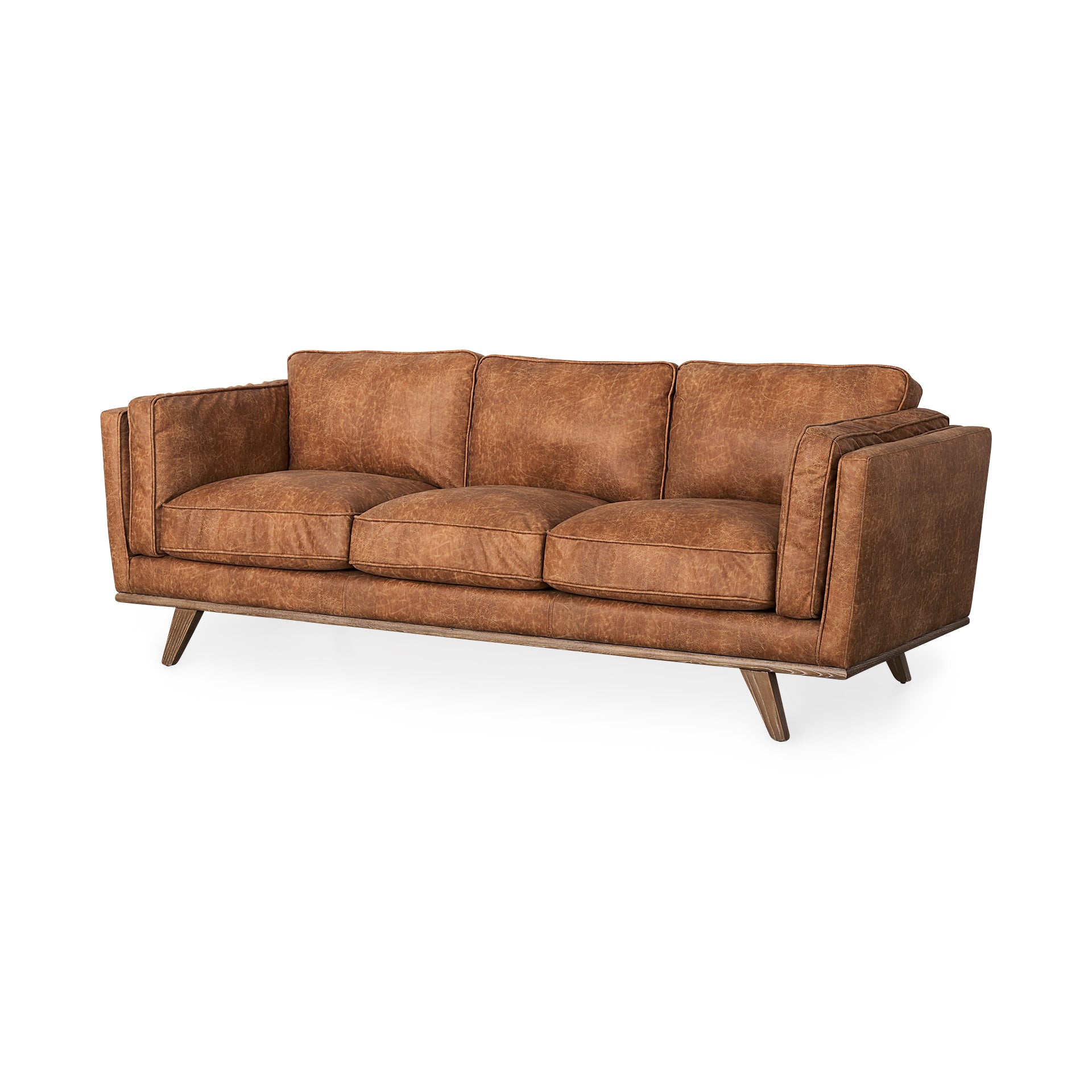 Brooks Cognac Brown Faux Leather 3-Seater with Medium Brown Wooden Legs Sofa Sofas Mercana , Black Friday Sale Mercana Furniture Sale, Old Bones Co, Mid Century Furniture Sale, Four Hands Furniture, Black Friday Sale Brooks Cognac Brown Faux Leather 3-Seater with Medium Brown Wooden Legs Sofa,Gus Sale, Perigold Brooks Cognac Brown Faux Leather 3-Seater with Medium Brown Wooden Legs Sofa Sofas Black Friday Sale , Perigold Sale Brooks Cognac Brown Faux Leather 3-Seater with Medium Brown Wooden Legs Sofa,Brook