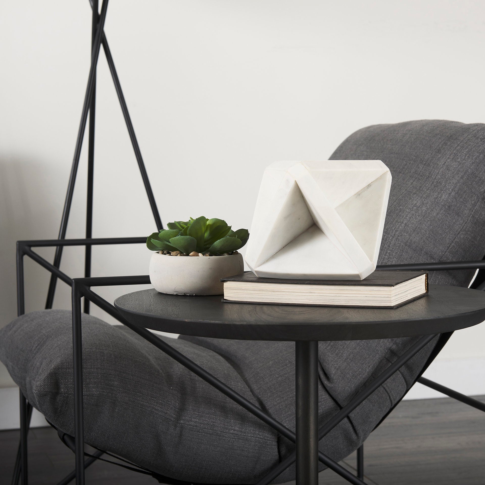 Sophia White Marble Decor Stand