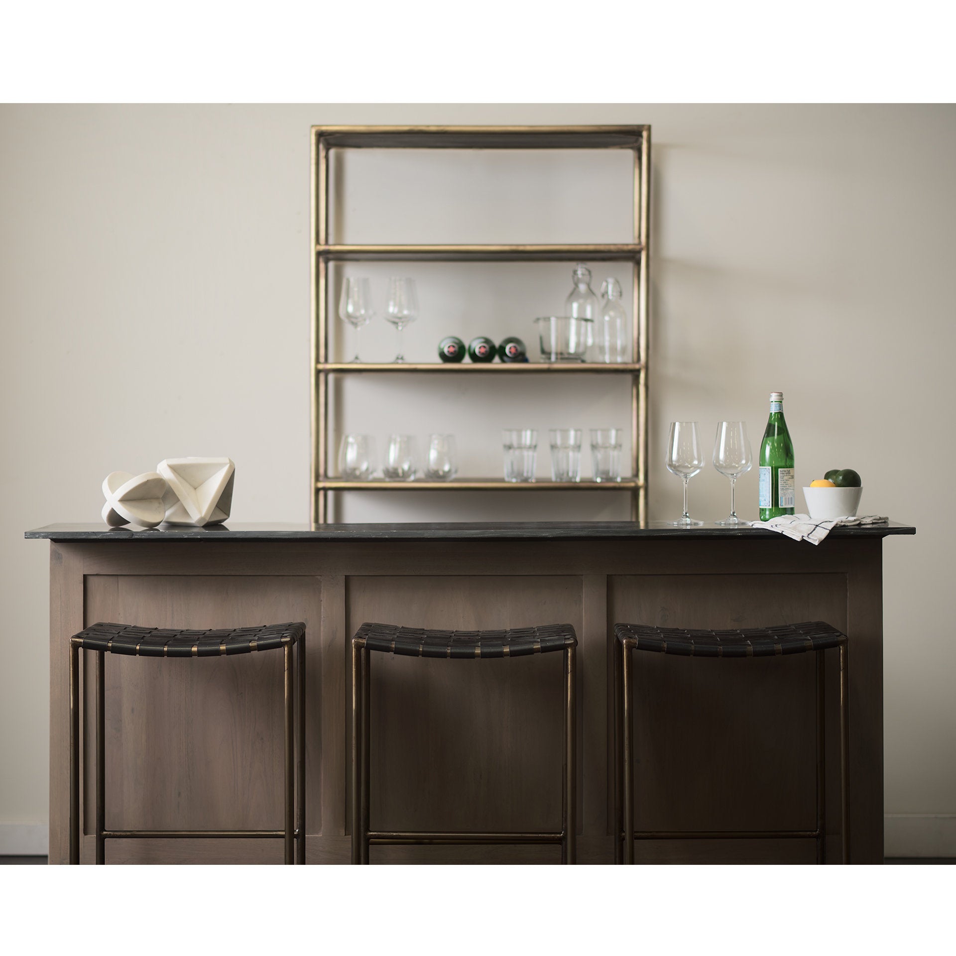 Clarissa Leather Seat with Metal Frame Bar Stool