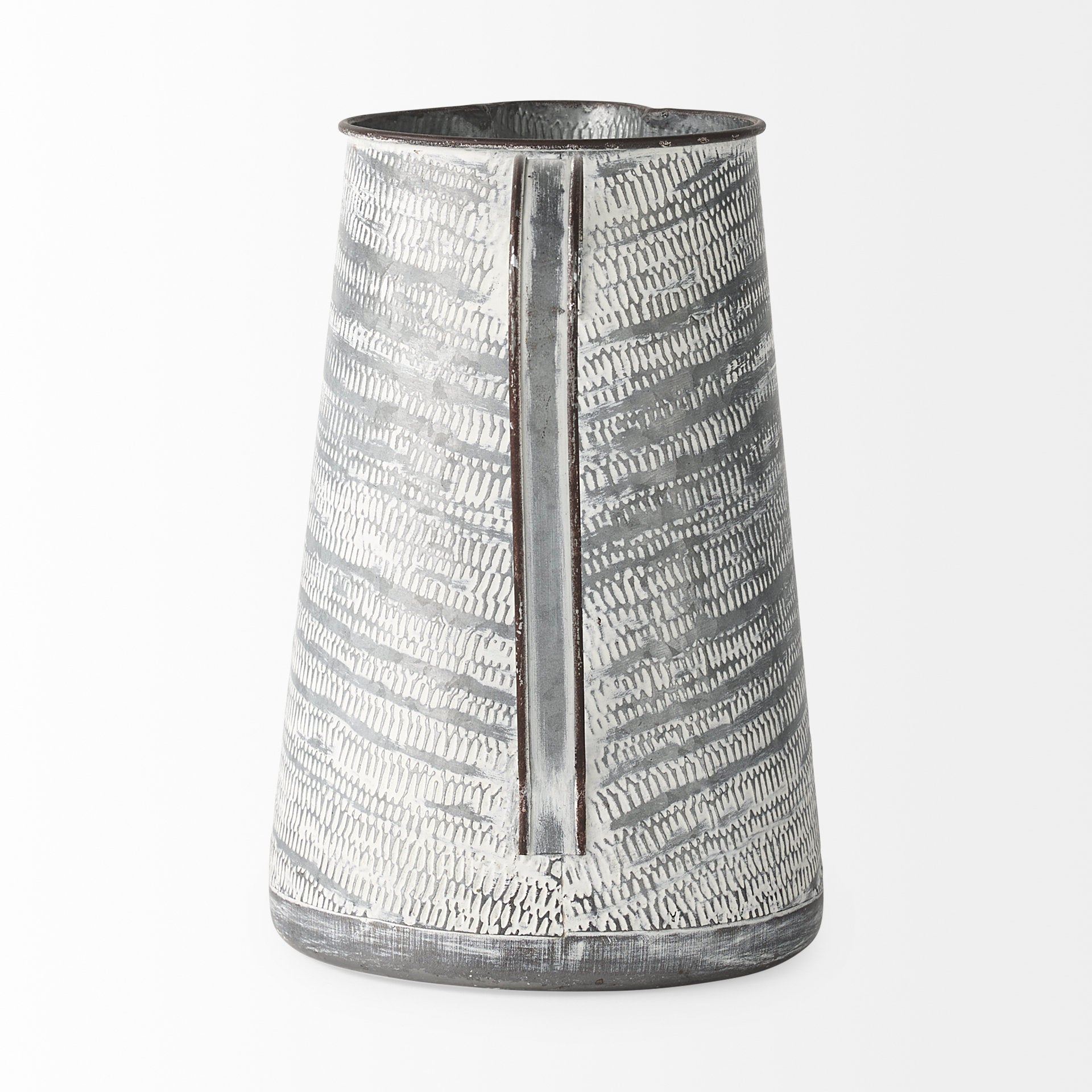 Serena Gray with White Textured Metal Jug