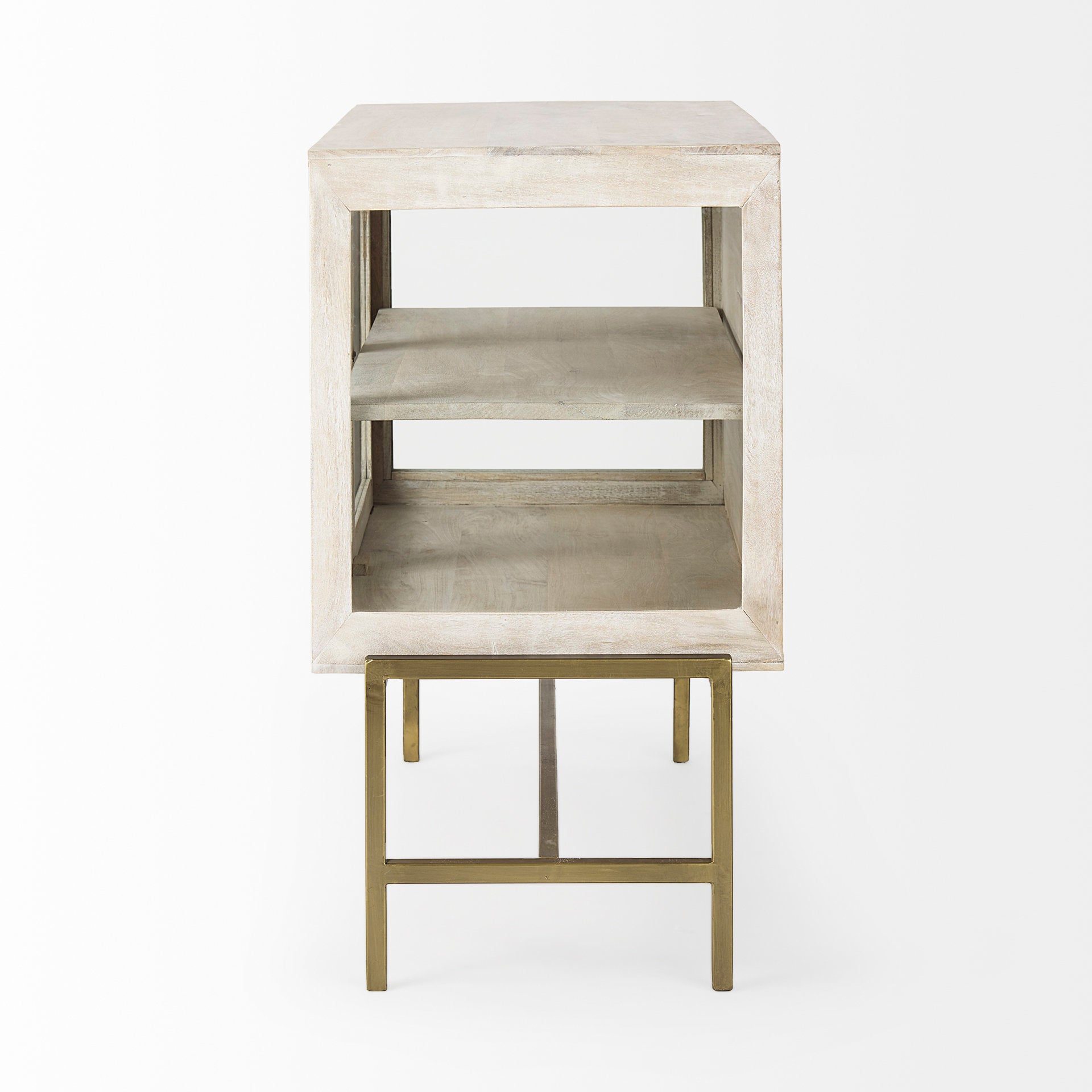 Arelius Glass 2-Door Accent Cabinet