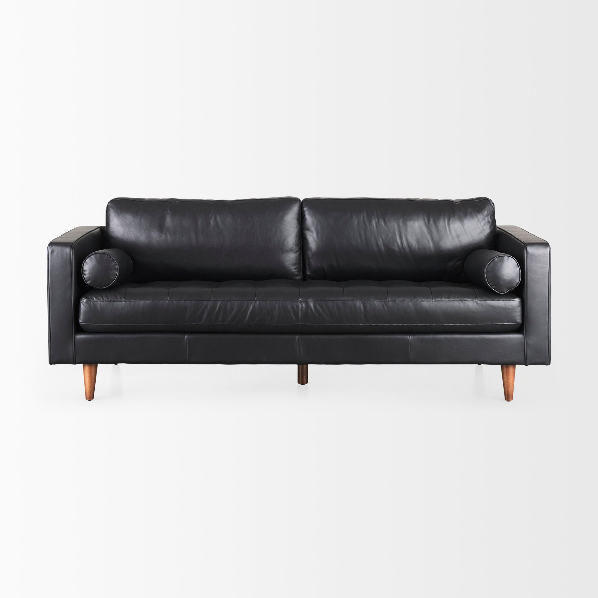 Svend Black Leather Sofa