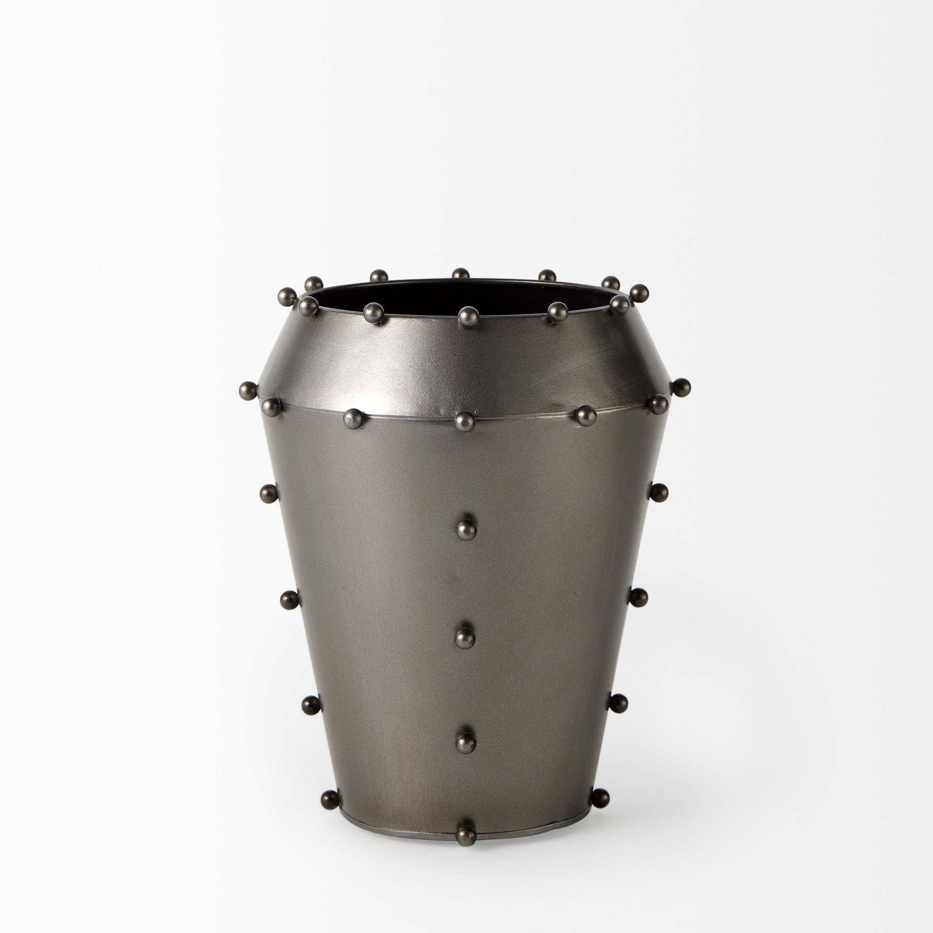 Elio Small Gun Metal Gray Metal with Studs Vase Vases Mercana , Black Friday Sale Mercana Furniture Sale, Old Bones Co, Mid Century Furniture Sale, Four Hands Furniture, Black Friday Sale Elio Small Gun Metal Gray Metal with Studs Vase,Gus Sale, Perigold Elio Small Gun Metal Gray Metal with Studs Vase Vases Black Friday Sale , Perigold Sale Elio Small Gun Metal Gray Metal with Studs Vase,Elio Small Gun Metal Gray Metal with Studs Vase Lulu and Georgia, Burke Decor Sale Elio Small Gun Metal Gray Metal with S