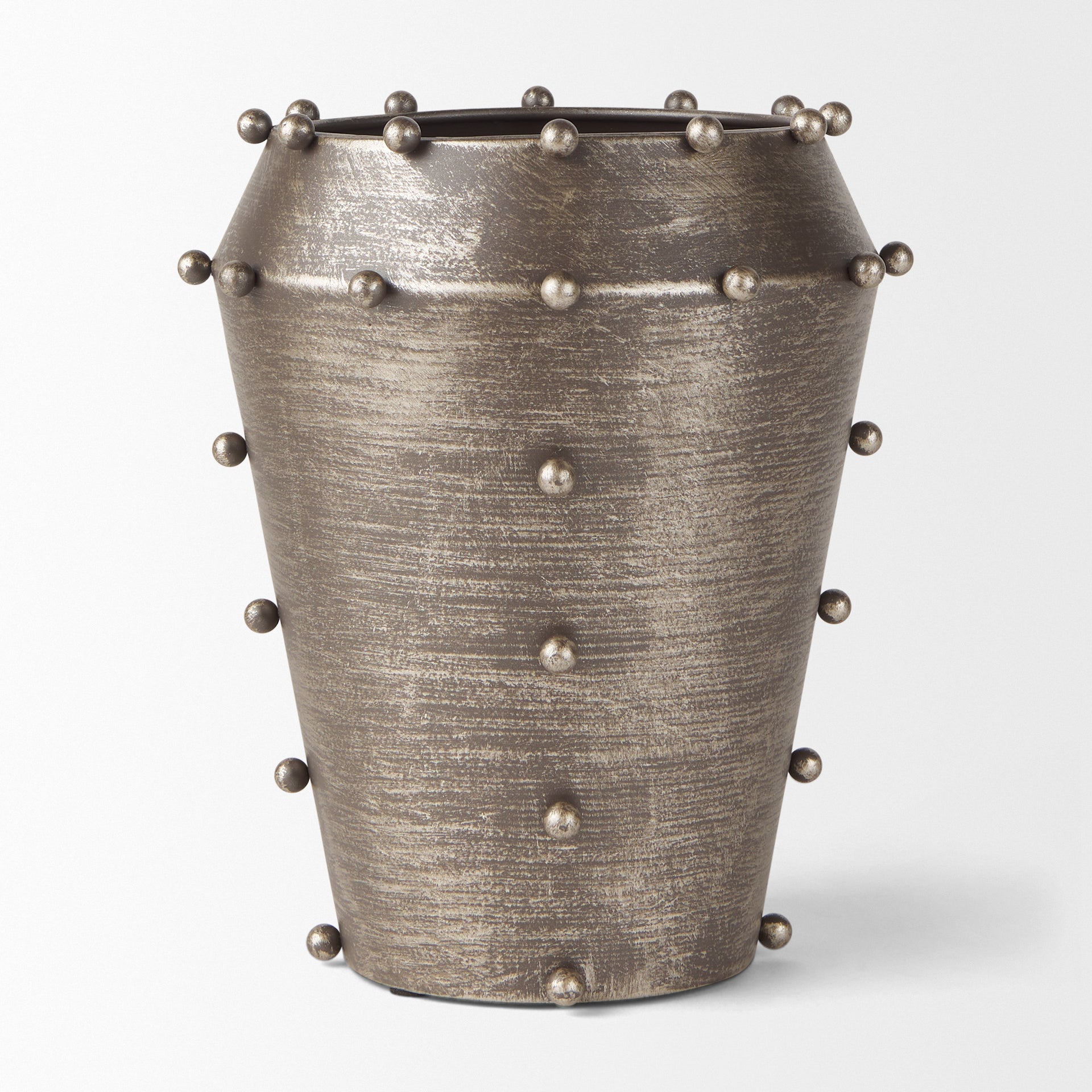 Elio Champagne Metal with Studs Vase
