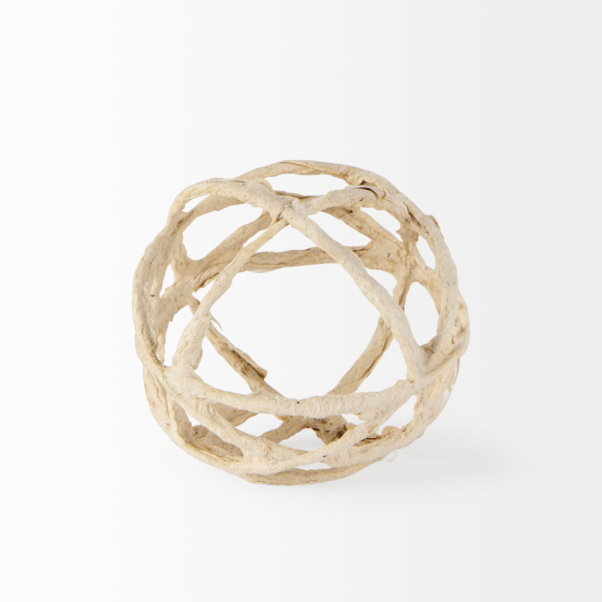 Kali Small Beige Decorative Metal and Paper Object