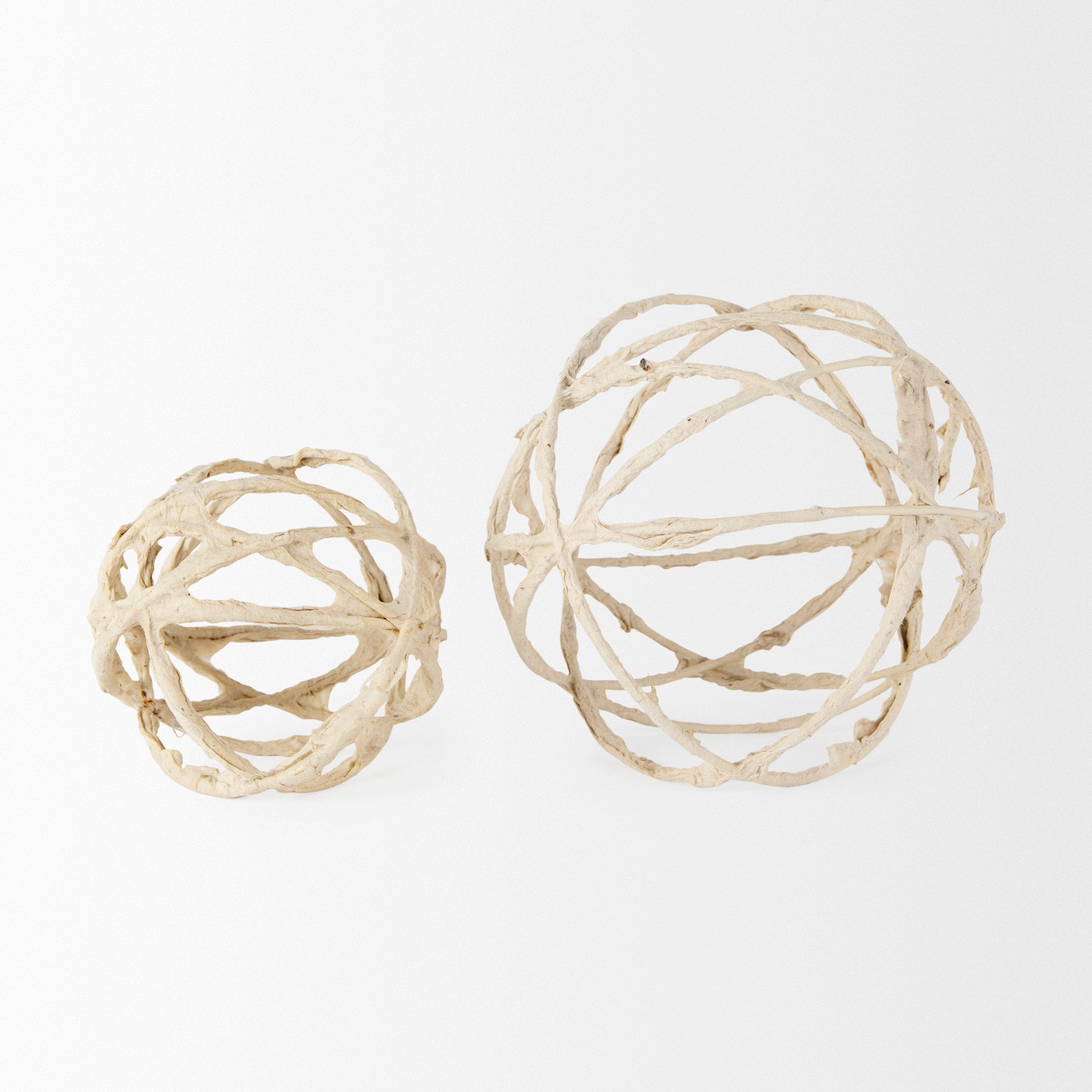 Kali Small Beige Decorative Metal and Paper Object
