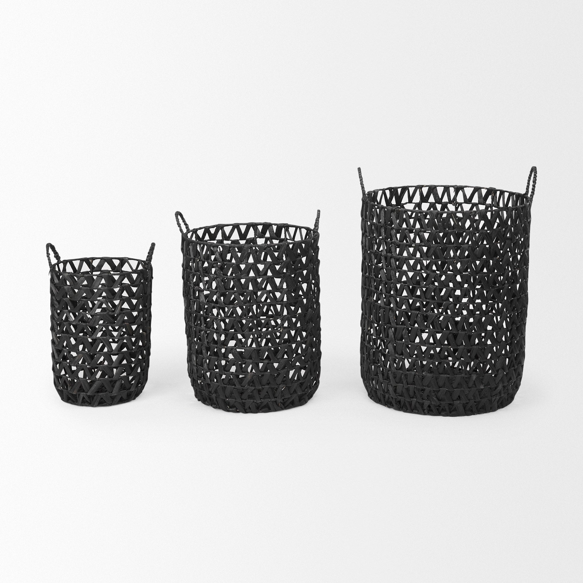Lola Black Water Hyacinth Zig Zag Weave Round Basket with Handles - Set of 3 Baskets Mercana , Black Friday Sale Mercana Furniture Sale, Old Bones Co, Mid Century Furniture Sale, Four Hands Furniture, Black Friday Sale Lola Black Water Hyacinth Zig Zag Weave Round Basket with Handles - Set of 3,Gus Sale, Perigold Lola Black Water Hyacinth Zig Zag Weave Round Basket with Handles - Set of 3 Baskets Black Friday Sale , Perigold Sale Lola Black Water Hyacinth Zig Zag Weave Round Basket with Handles - Set of 3,L