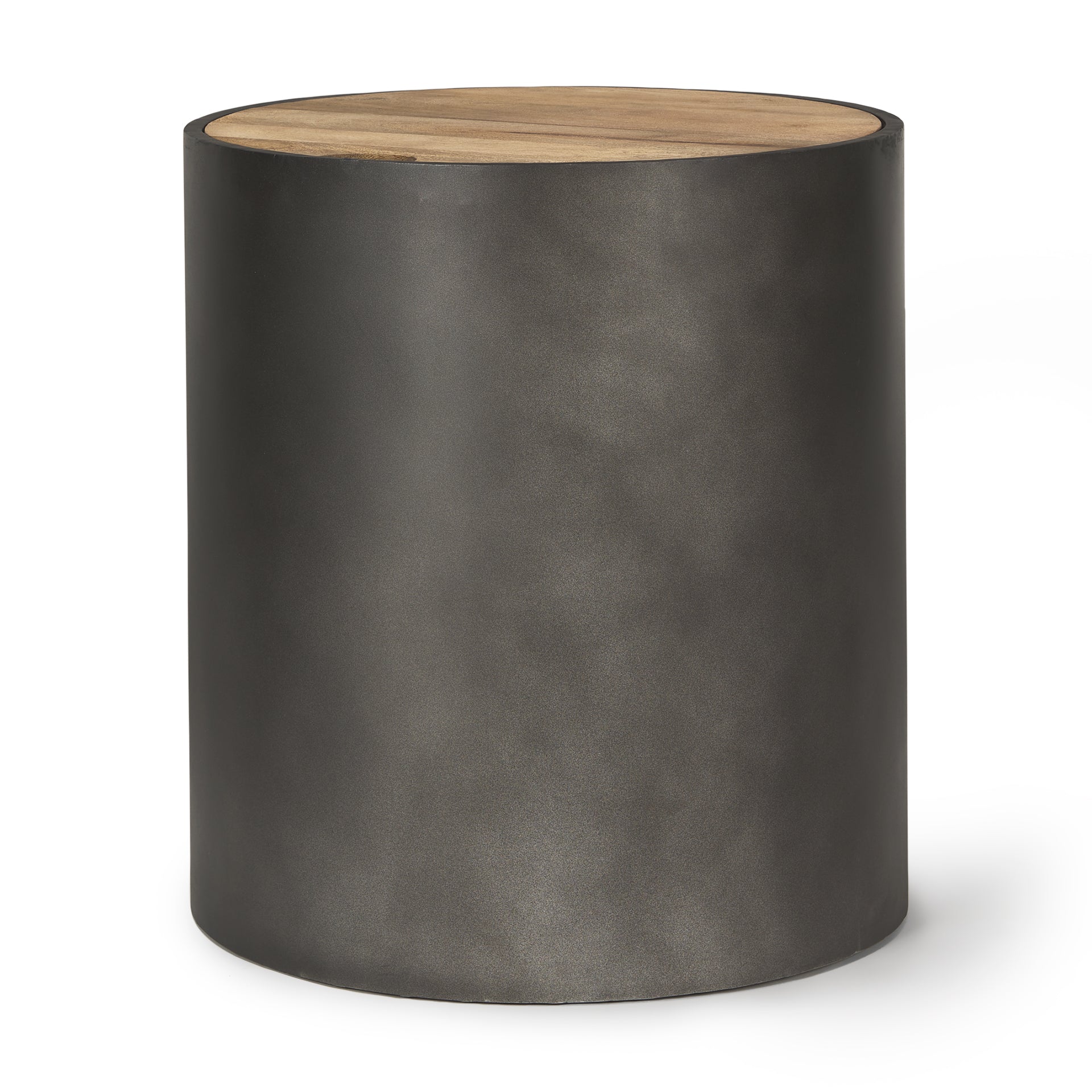 Eclipse Metal Drum Base with Wood Top End/Side Table Side & End Tables Mercana Brown Gunmetal Gray , Black Friday Sale Mercana Furniture Sale, Old Bones Co, Mid Century Furniture Sale, Four Hands Furniture, Black Friday Sale Eclipse Metal Drum Base with Wood Top End/Side Table,Gus Sale, Perigold Eclipse Metal Drum Base with Wood Top End/Side Table Side & End Tables Black Friday Sale , Perigold Sale Eclipse Metal Drum Base with Wood Top End/Side Table,Eclipse Metal Drum Base with Wood Top End/Side Table Lulu
