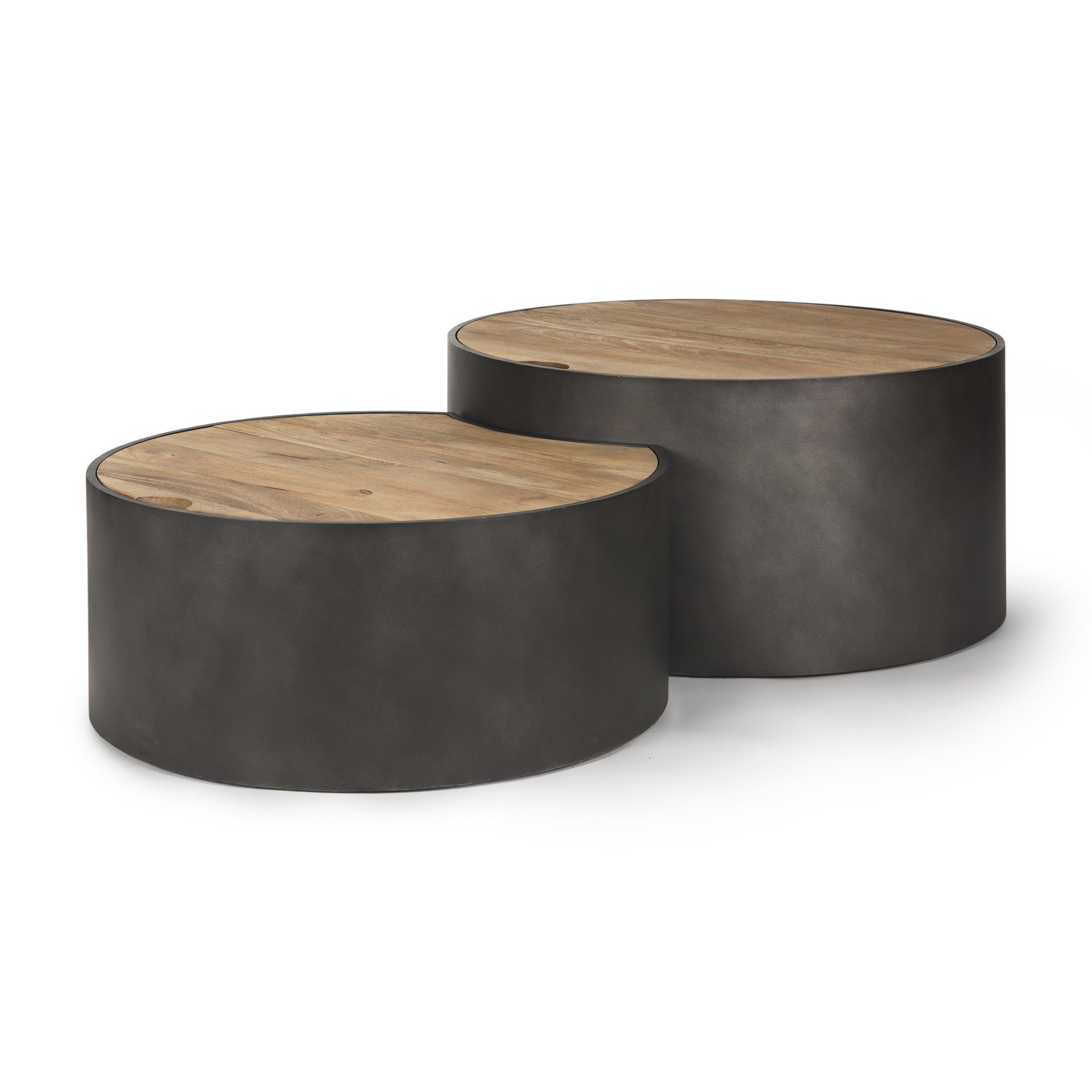 Eclipse Metal Drum Base with Wood Top Nested Coffee Table Coffee Tables Mercana Gunmetal Gray , Black Friday Sale Mercana Furniture Sale, Old Bones Co, Mid Century Furniture Sale, Four Hands Furniture, Black Friday Sale Eclipse Metal Drum Base with Wood Top Nested Coffee Table,Gus Sale, Perigold Eclipse Metal Drum Base with Wood Top Nested Coffee Table Coffee Tables Black Friday Sale , Perigold Sale Eclipse Metal Drum Base with Wood Top Nested Coffee Table,Eclipse Metal Drum Base with Wood Top Nested Coffee