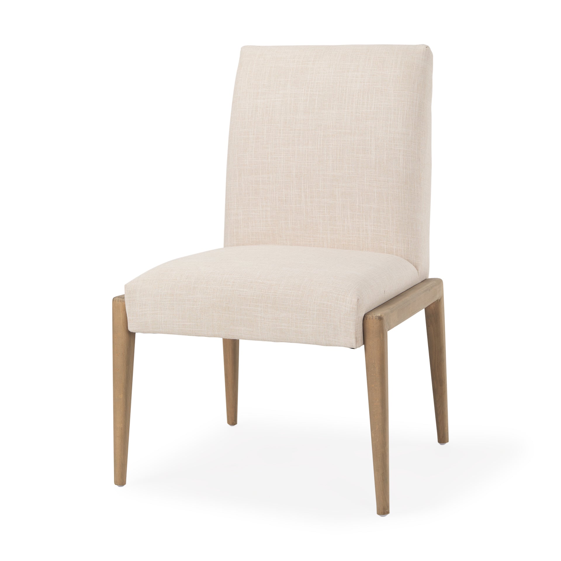 Palisades Cream Upholstery with Solid Wood Armless Dining Chair
