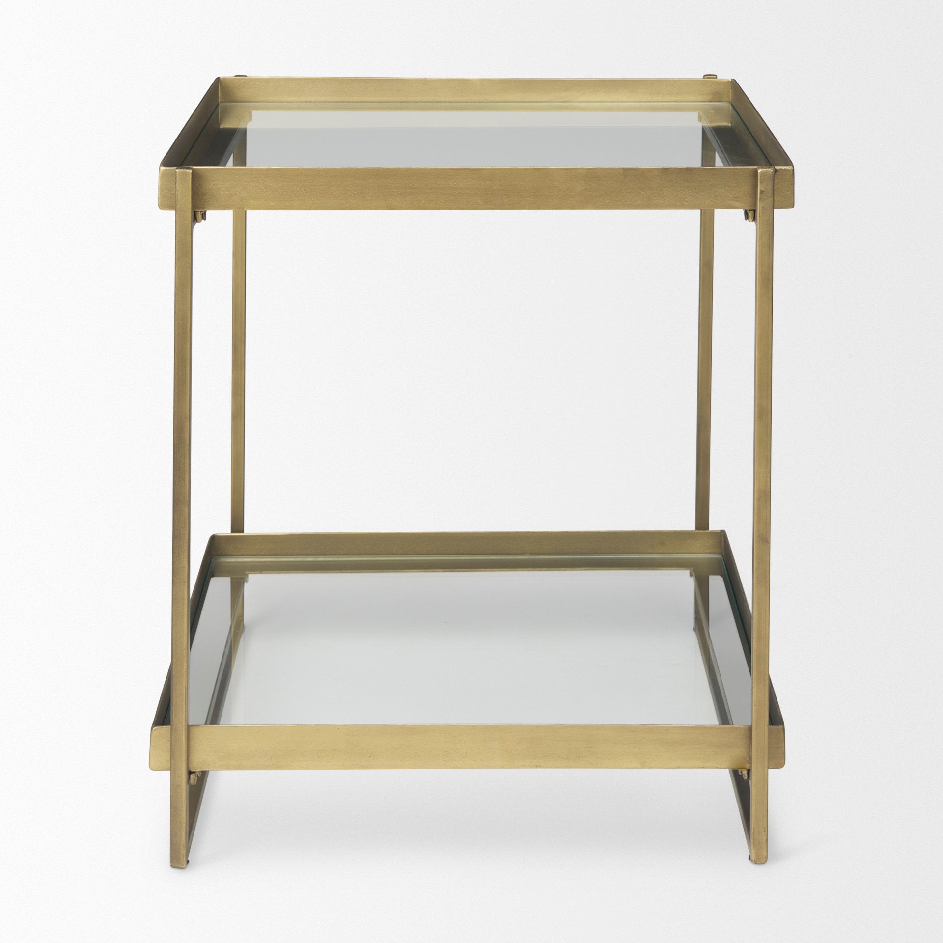 Trey Gold Metal with Glass Accent Table