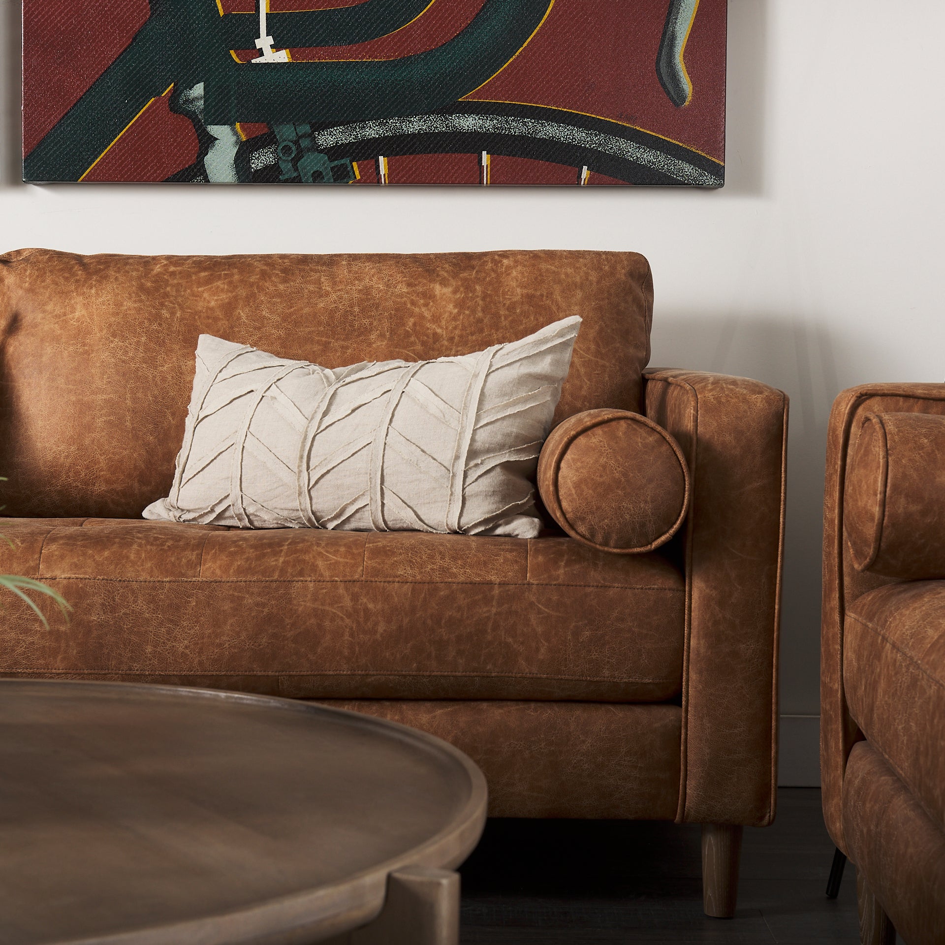 Loretta Cognac Brown Faux Leather with 2-Bolster Cushions 3-Seater Sofa Sofas Mercana , Black Friday Sale Mercana Furniture Sale, Old Bones Co, Mid Century Furniture Sale, Four Hands Furniture, Black Friday Sale Loretta Cognac Brown Faux Leather with 2-Bolster Cushions 3-Seater Sofa,Gus Sale, Perigold Loretta Cognac Brown Faux Leather with 2-Bolster Cushions 3-Seater Sofa Sofas Black Friday Sale , Perigold Sale Loretta Cognac Brown Faux Leather with 2-Bolster Cushions 3-Seater Sofa,Loretta Cognac Brown Faux