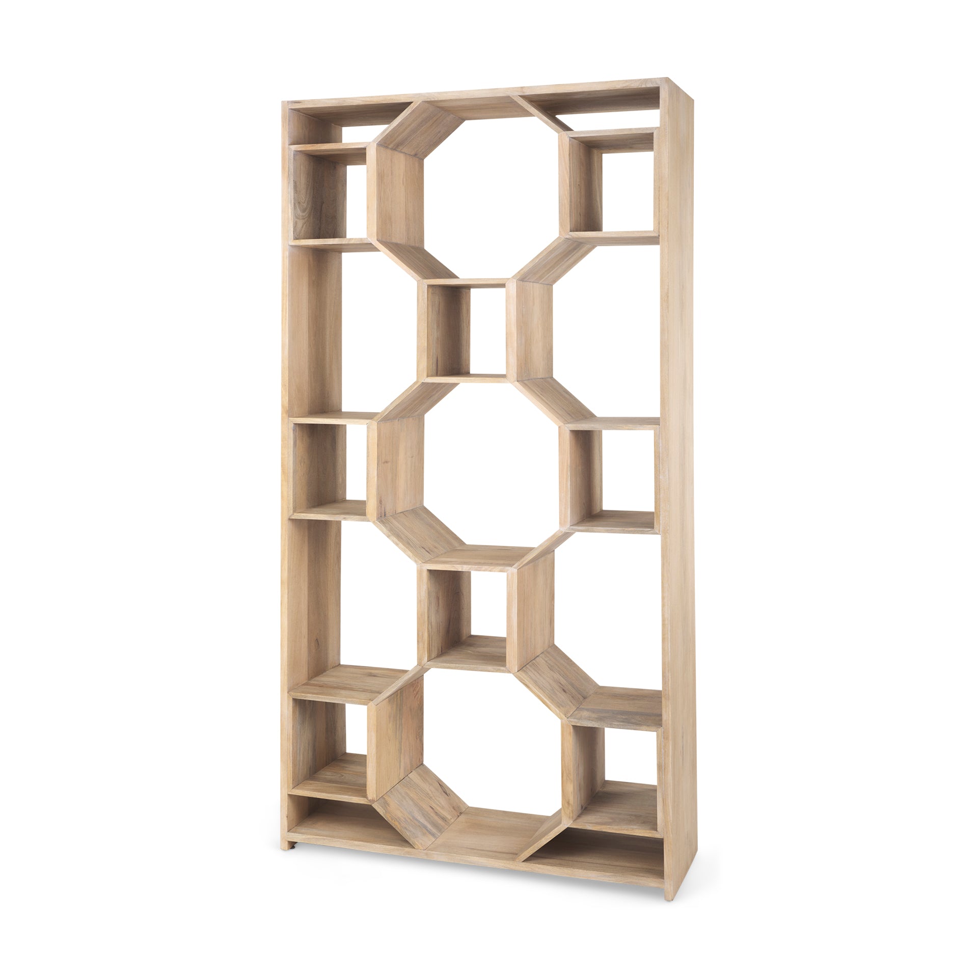 Traro Blonde Wooden Compartment Shelving Unit