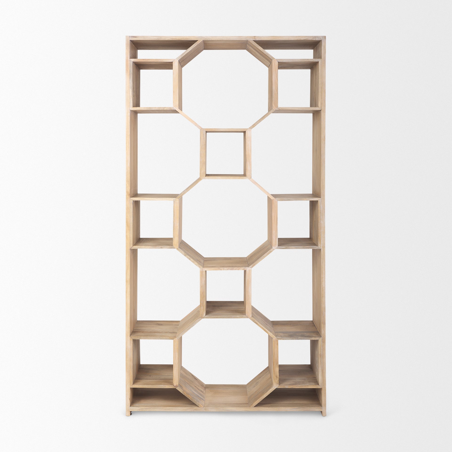 Traro Blonde Wooden Compartment Shelving Unit