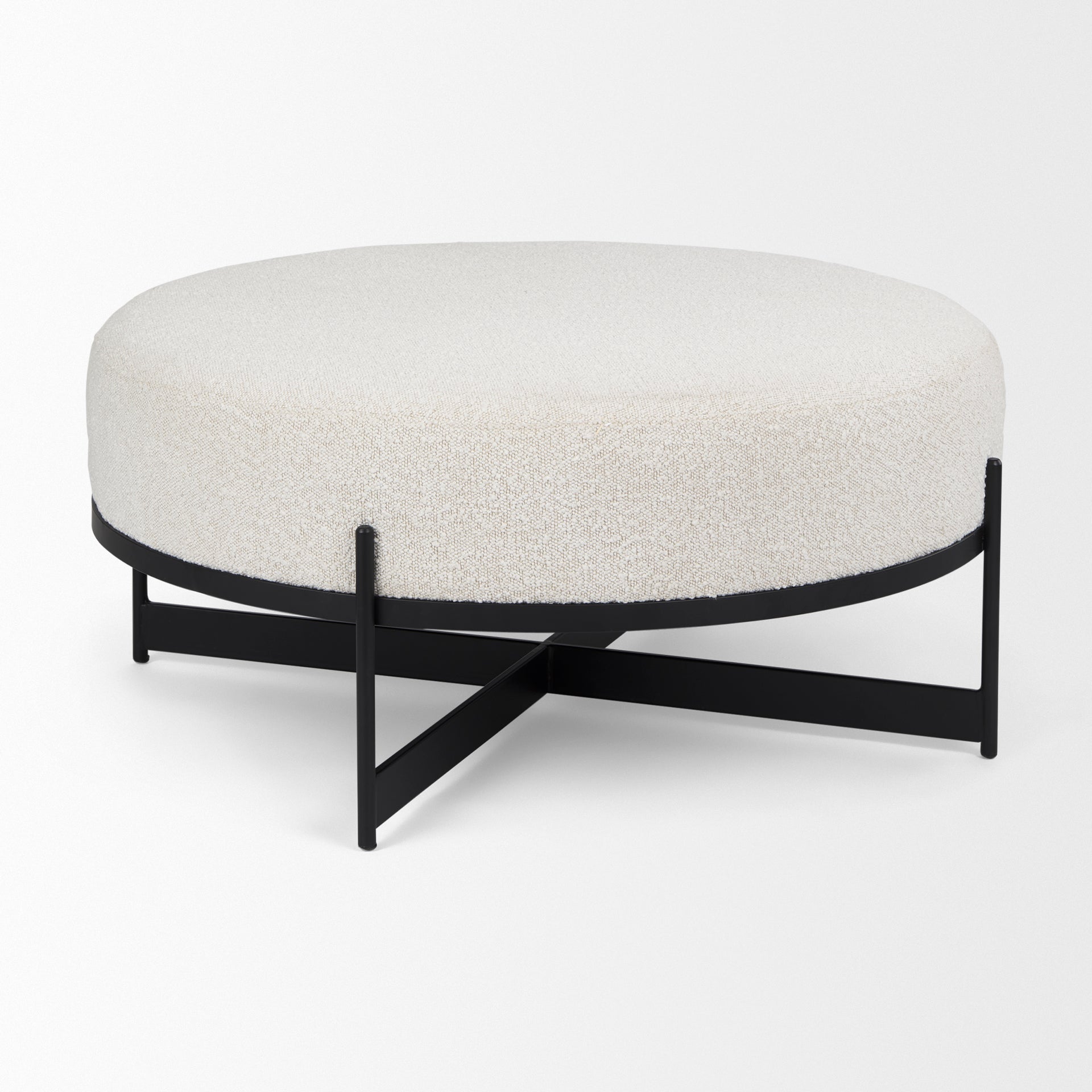 Amelia Cream Boucle with Black Metal Upholstered Ottoman Ottomans & Stools Mercana , Black Friday Sale Mercana Furniture Sale, Old Bones Co, Mid Century Furniture Sale, Four Hands Furniture, Black Friday Sale Amelia Cream Boucle with Black Metal Upholstered Ottoman,Gus Sale, Perigold Amelia Cream Boucle with Black Metal Upholstered Ottoman Ottomans & Stools Black Friday Sale , Perigold Sale Amelia Cream Boucle with Black Metal Upholstered Ottoman,Amelia Cream Boucle with Black Metal Upholstered Ottoman Lulu