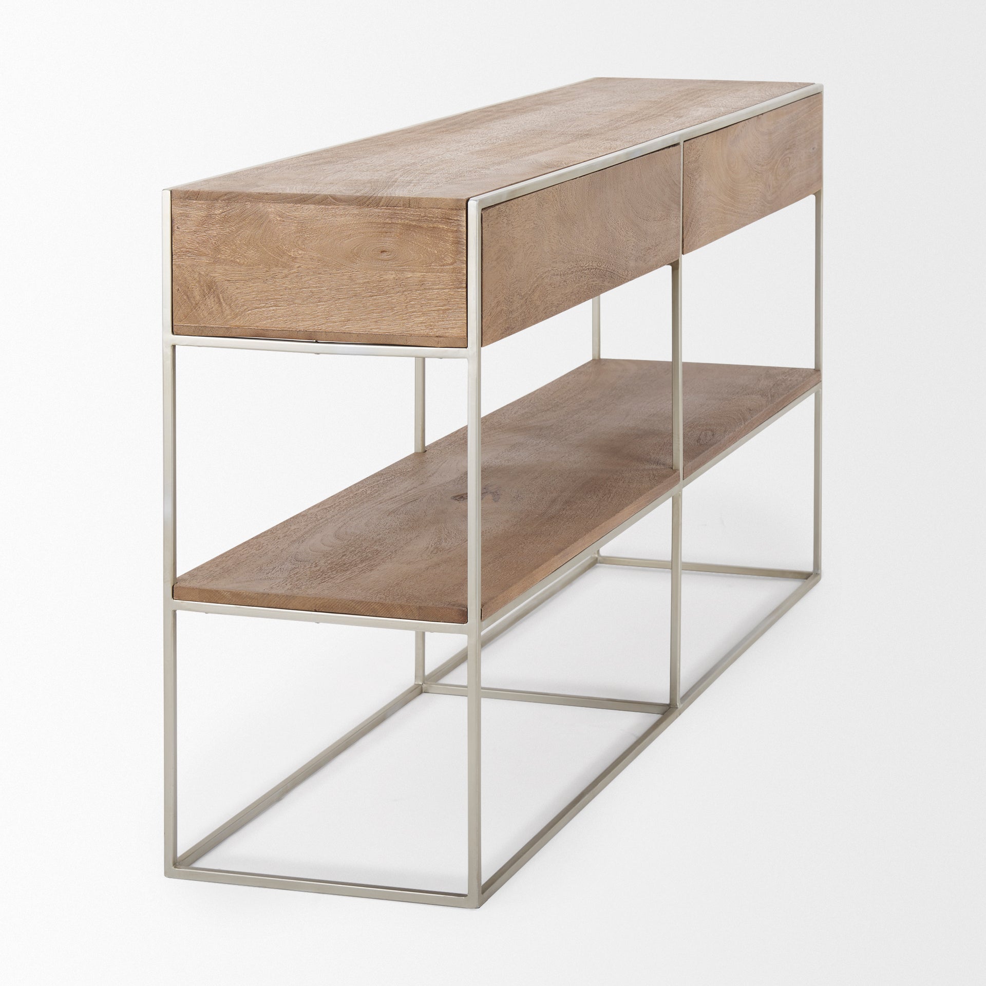 Morris I Brown Wood with Silver Metal Frame 2-Drawer Console Table Console Tables Mercana , Black Friday Sale Mercana Furniture Sale, Old Bones Co, Mid Century Furniture Sale, Four Hands Furniture, Black Friday Sale Morris I Brown Wood with Silver Metal Frame 2-Drawer Console Table,Gus Sale, Perigold Morris I Brown Wood with Silver Metal Frame 2-Drawer Console Table Console Tables Black Friday Sale , Perigold Sale Morris I Brown Wood with Silver Metal Frame 2-Drawer Console Table,Morris I Brown Wood with Si