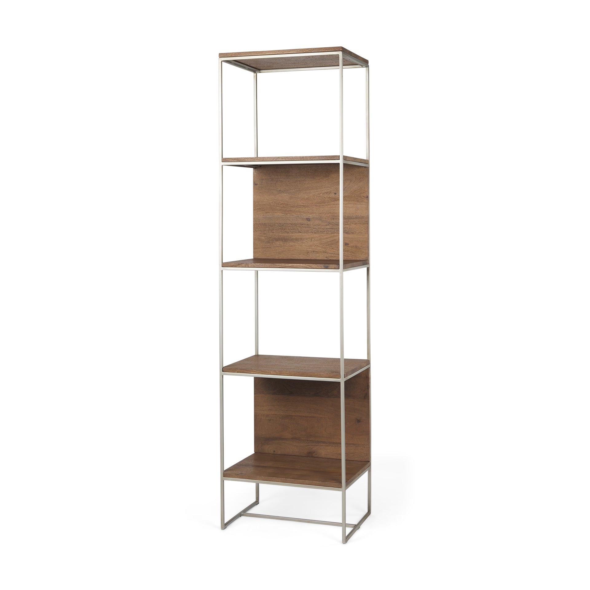 Morris II Brown Wood and Silver Metal Frame 4-Shelf Shelving Unit Bookcases & Shelves Mercana , Black Friday Sale Mercana Furniture Sale, Old Bones Co, Mid Century Furniture Sale, Four Hands Furniture, Black Friday Sale Morris II Brown Wood and Silver Metal Frame 4-Shelf Shelving Unit,Gus Sale, Perigold Morris II Brown Wood and Silver Metal Frame 4-Shelf Shelving Unit Bookcases & Shelves Black Friday Sale , Perigold Sale Morris II Brown Wood and Silver Metal Frame 4-Shelf Shelving Unit,Morris II Brown Wood 