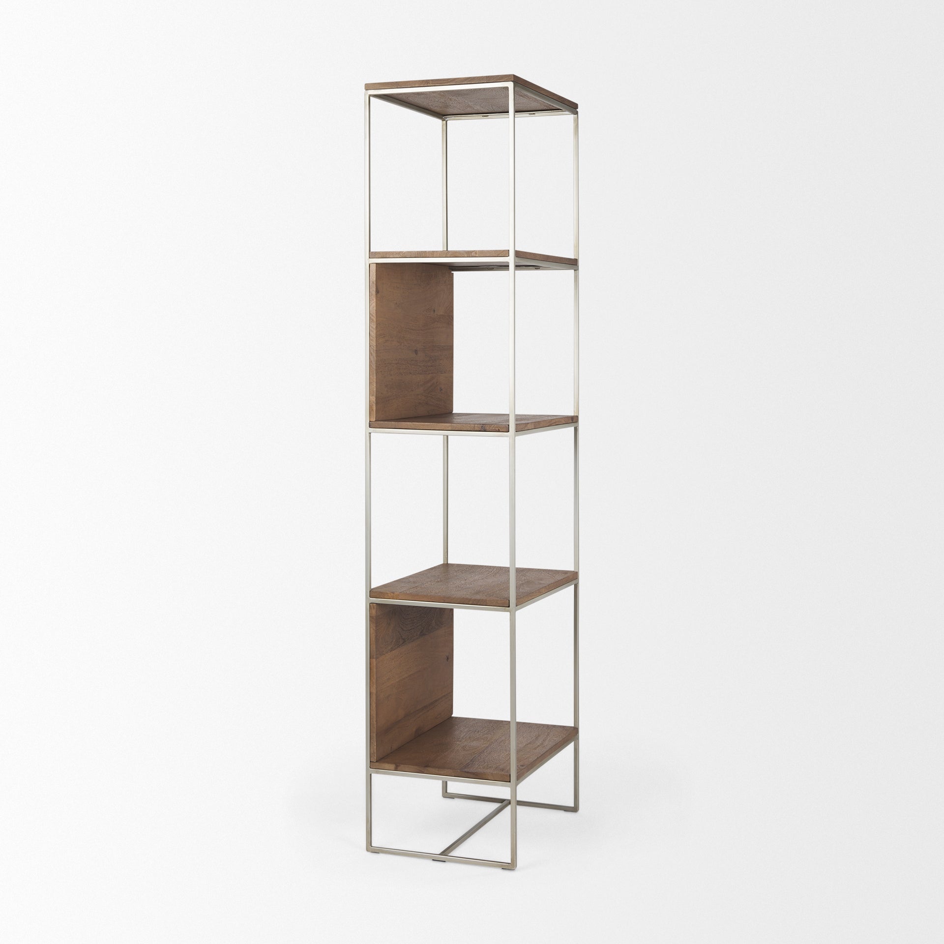 Morris II Brown Wood and Silver Metal Frame 4-Shelf Shelving Unit Bookcases & Shelves Mercana , Black Friday Sale Mercana Furniture Sale, Old Bones Co, Mid Century Furniture Sale, Four Hands Furniture, Black Friday Sale Morris II Brown Wood and Silver Metal Frame 4-Shelf Shelving Unit,Gus Sale, Perigold Morris II Brown Wood and Silver Metal Frame 4-Shelf Shelving Unit Bookcases & Shelves Black Friday Sale , Perigold Sale Morris II Brown Wood and Silver Metal Frame 4-Shelf Shelving Unit,Morris II Brown Wood 