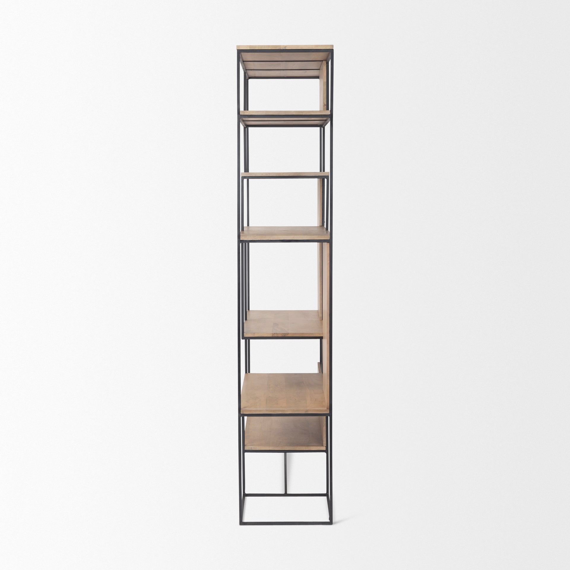 Morris Light Brown Wood with Black Metal Frame 6-Tier Shelving Unit Bookcases & Shelves Mercana , Black Friday Sale Mercana Furniture Sale, Old Bones Co, Mid Century Furniture Sale, Four Hands Furniture, Black Friday Sale Morris Light Brown Wood with Black Metal Frame 6-Tier Shelving Unit,Gus Sale, Perigold Morris Light Brown Wood with Black Metal Frame 6-Tier Shelving Unit Bookcases & Shelves Black Friday Sale , Perigold Sale Morris Light Brown Wood with Black Metal Frame 6-Tier Shelving Unit,Morris Light 