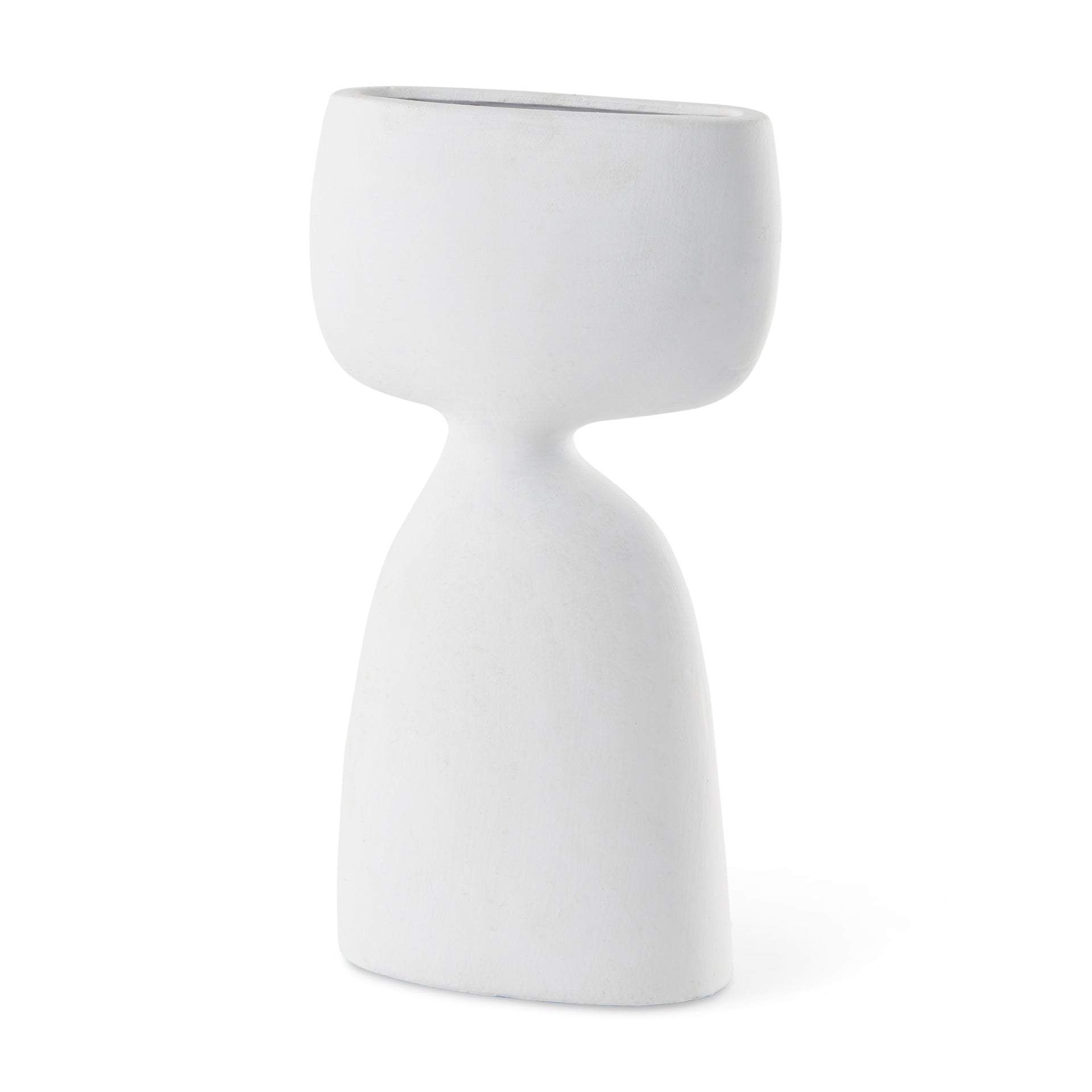 Tatum 11.6H Sculptural White Ceramic Vase