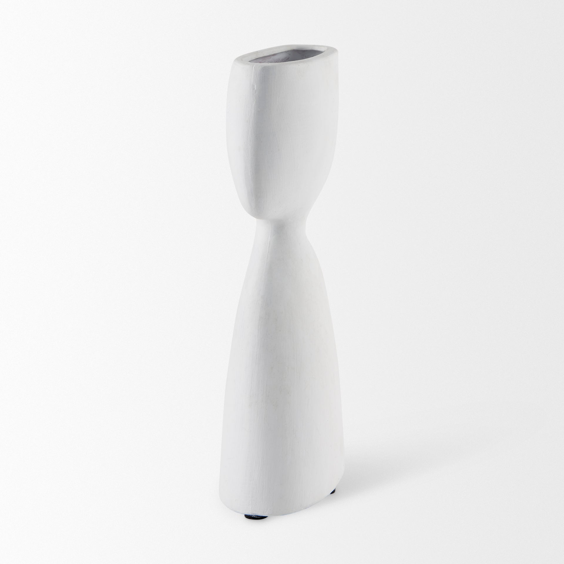 Tatum 11.6H Sculptural White Ceramic Vase