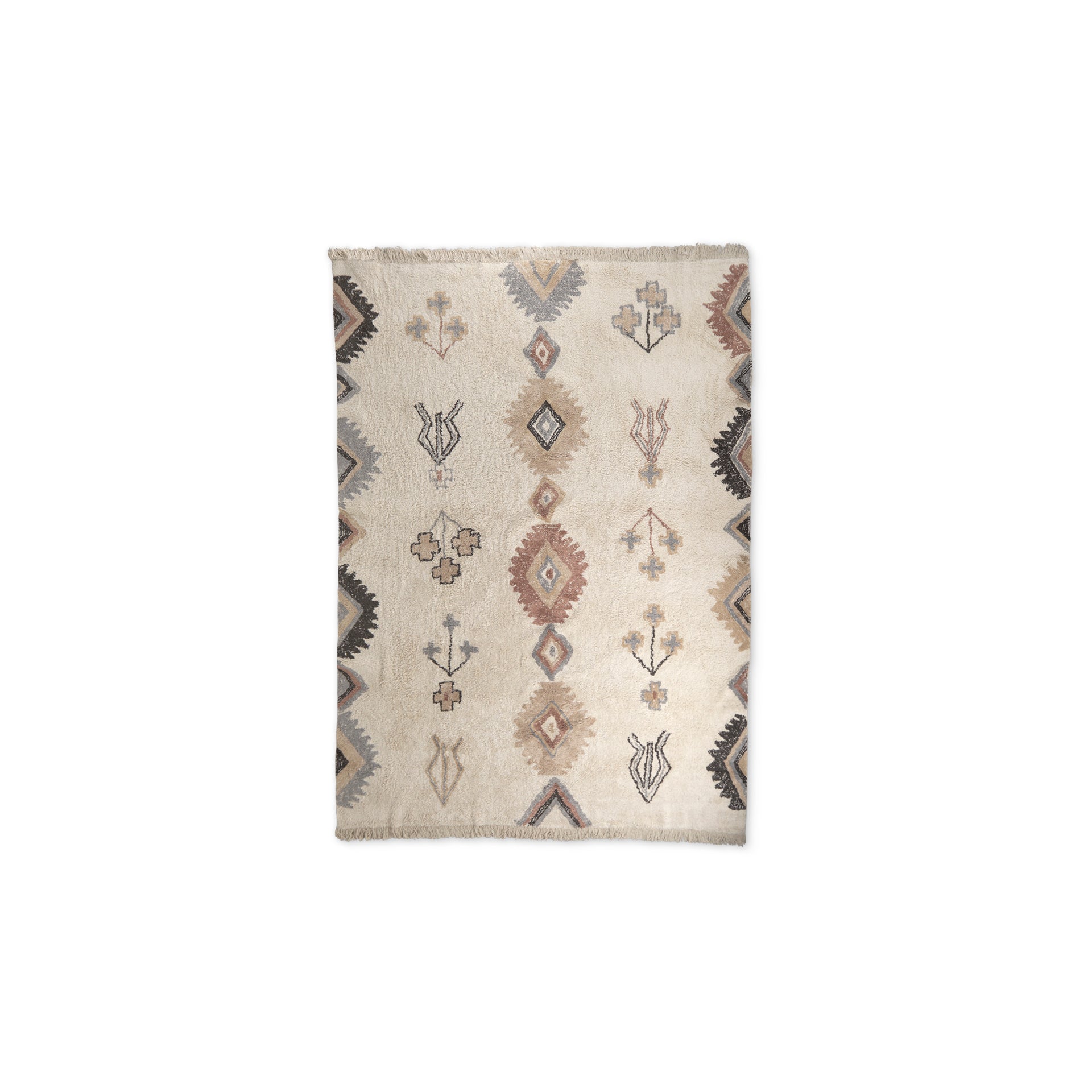 Carla Earthy Neutrals Patterned Cotton Area Rug