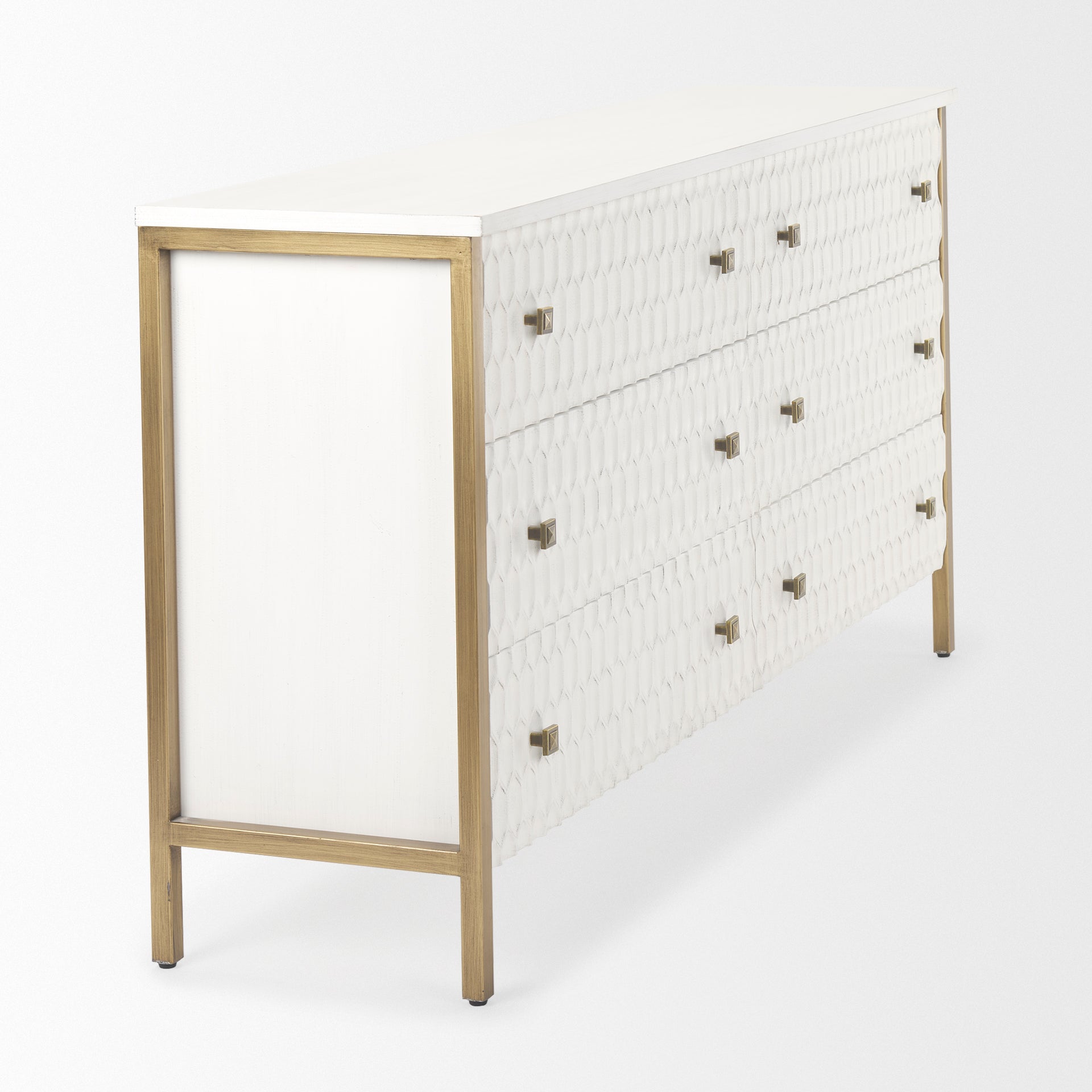 Savannah White Fir Veneer with Gold Metal Accents 6-Drawer Sideboard Credenzas & Sideboards Mercana , Black Friday Sale Mercana Furniture Sale, Old Bones Co, Mid Century Furniture Sale, Four Hands Furniture, Black Friday Sale Savannah White Fir Veneer with Gold Metal Accents 6-Drawer Sideboard,Gus Sale, Perigold Savannah White Fir Veneer with Gold Metal Accents 6-Drawer Sideboard Credenzas & Sideboards Black Friday Sale , Perigold Sale Savannah White Fir Veneer with Gold Metal Accents 6-Drawer Sideboard,Sav