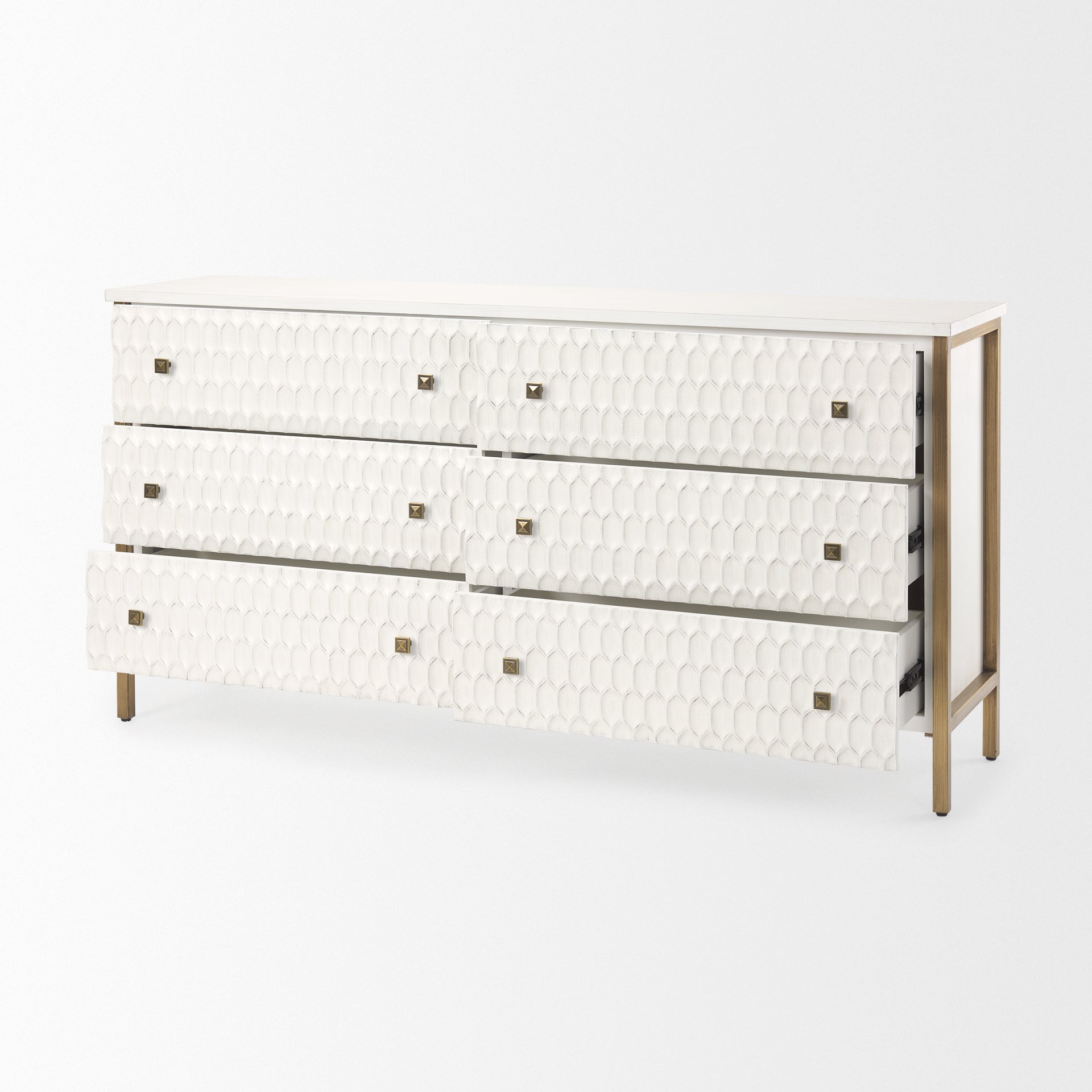Savannah White Fir Veneer with Gold Metal Accents 6-Drawer Sideboard Credenzas & Sideboards Mercana , Black Friday Sale Mercana Furniture Sale, Old Bones Co, Mid Century Furniture Sale, Four Hands Furniture, Black Friday Sale Savannah White Fir Veneer with Gold Metal Accents 6-Drawer Sideboard,Gus Sale, Perigold Savannah White Fir Veneer with Gold Metal Accents 6-Drawer Sideboard Credenzas & Sideboards Black Friday Sale , Perigold Sale Savannah White Fir Veneer with Gold Metal Accents 6-Drawer Sideboard,Sav