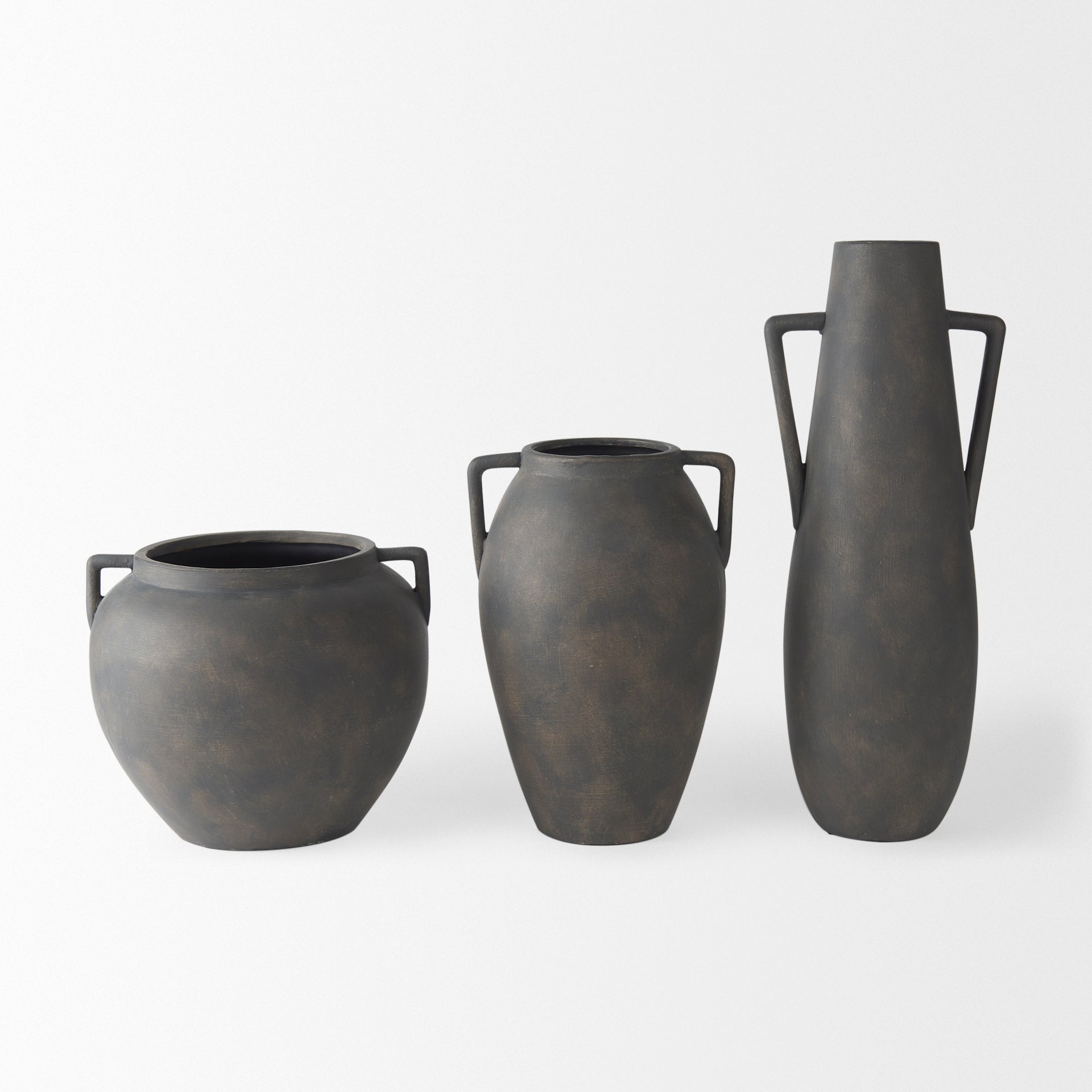 Kilian Brown-Gray Double Ear Vase